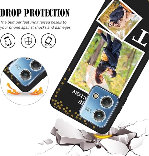 Vista 56 de Funda personalizada para Motorola Moto G Stylus 2021 con nombre de foto, texto y foto, GStylus personalizado -21 funda suave y fina (negro) de 6.8