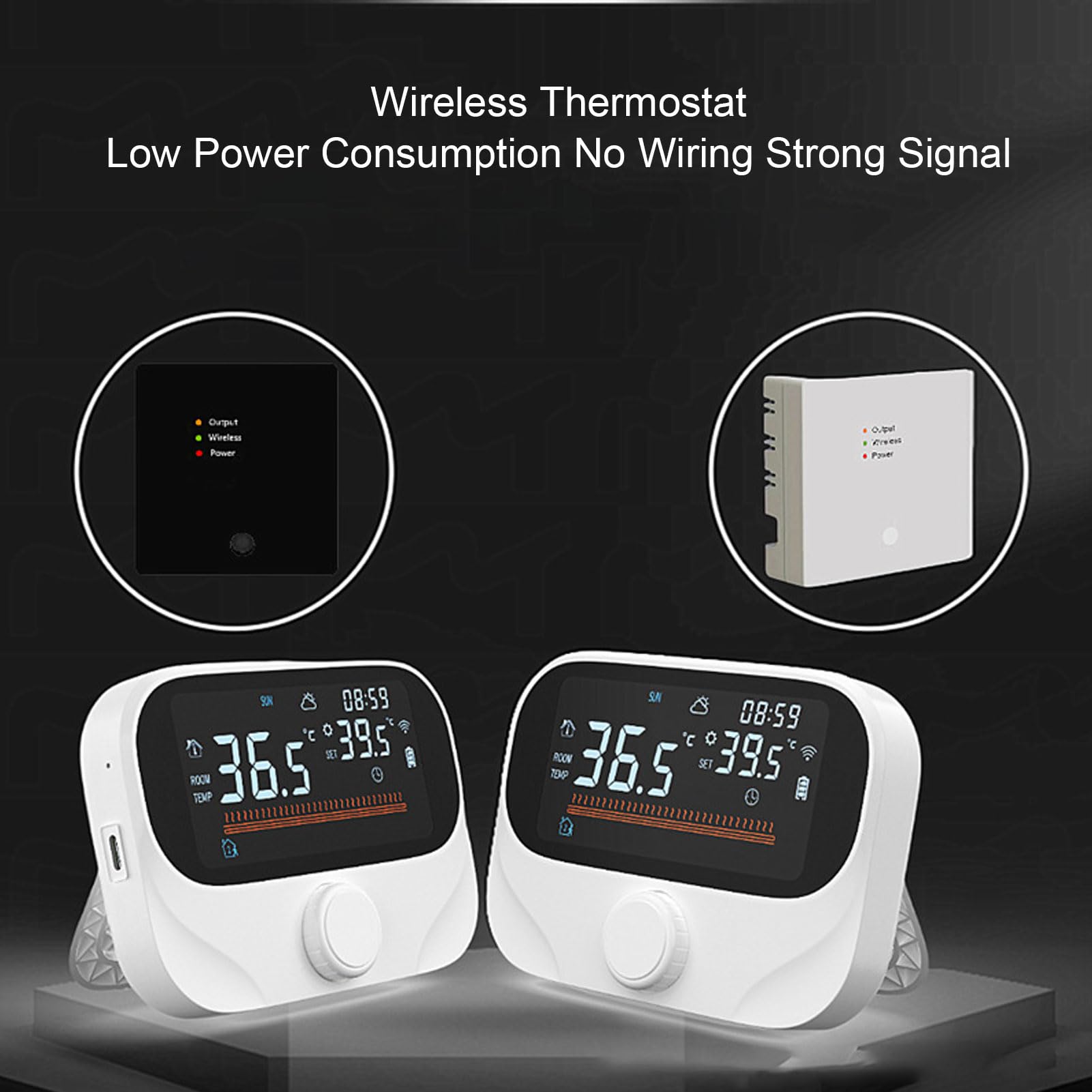 Acouto Termostato Programable Inalámbrico para el Hogar LCD Aplicación Inteligente Control de Voz Caldera de Gas Controlador de Temperatura Ambiente Termostato para Usuarios de de Forma Remota The
