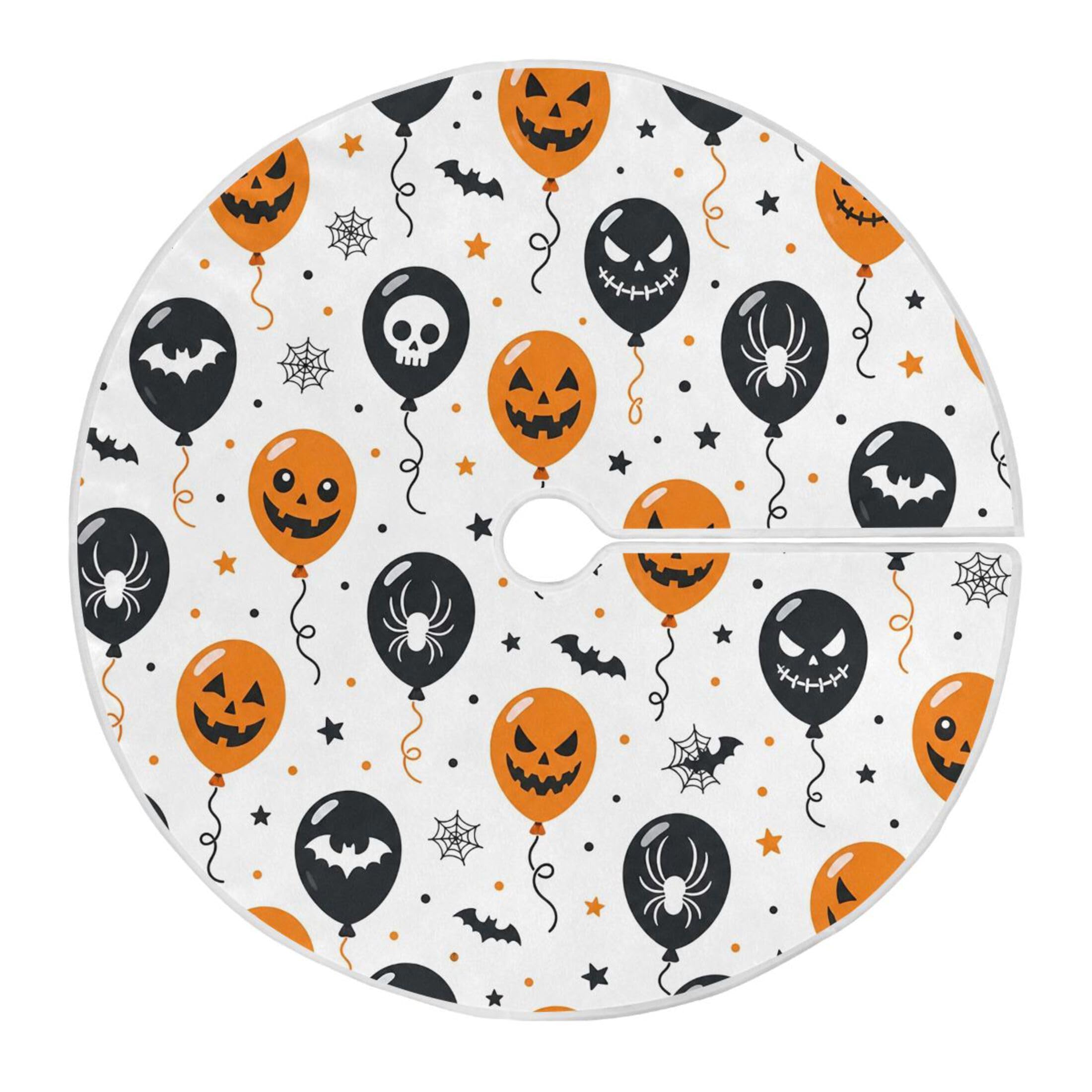 Fuauuyl Halloween Balloon Christmas Tree Skirt 36 in Indoor Outdoor Tree Mat for Farmhouse Holiday Party Decoration