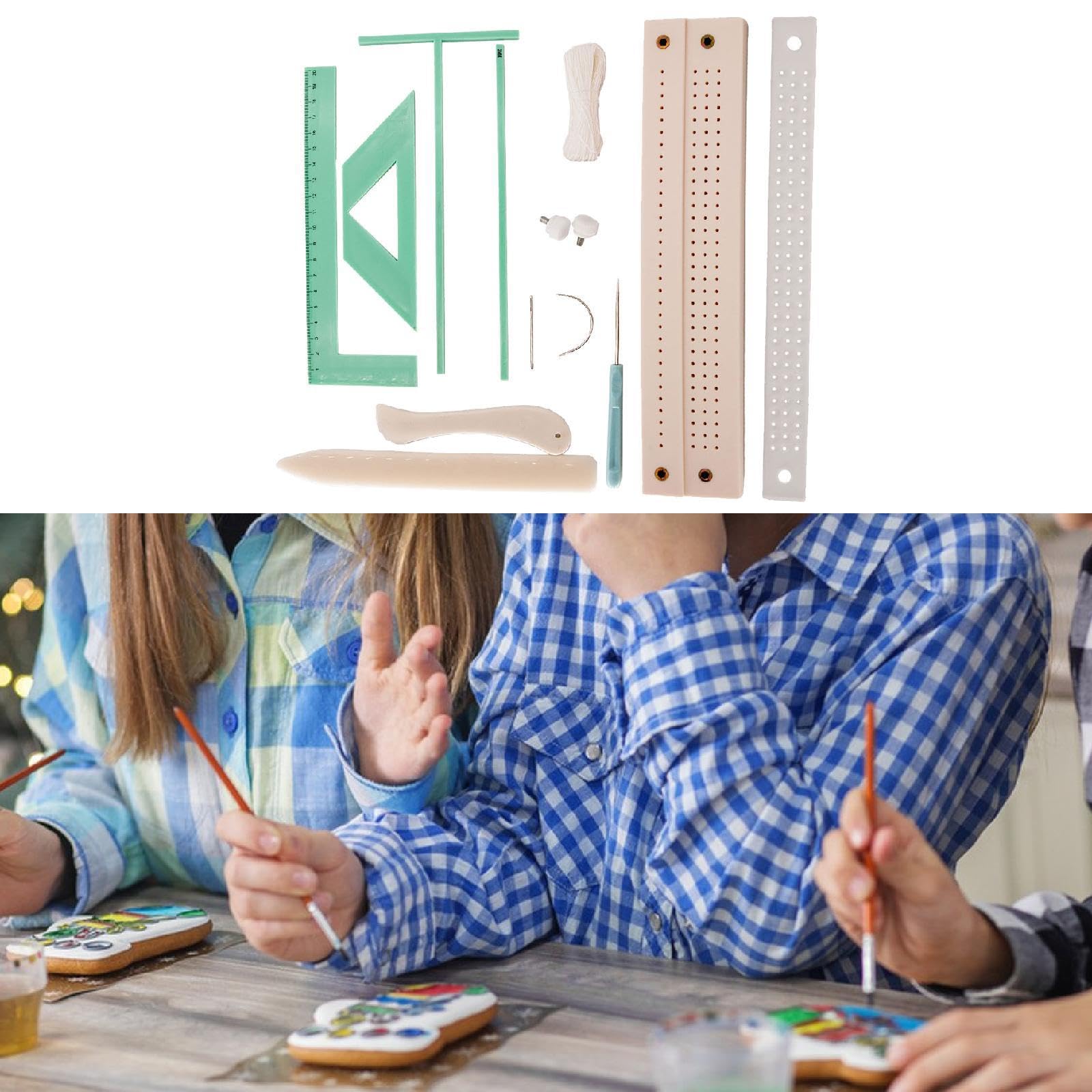 Generic Kit per Rilegatura, Righello, Forniture per Cucito, Kit di Base per Rilegatura, Set di Strumenti