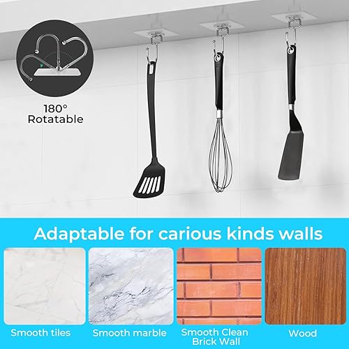 Miniatura 2 de Ganchos adhesivos, paquete de 8, ganchos adhesivos, transparentes, reutilizables, extraíbles, de 33 libras (máxima), ganchos adhesivos para colgar,