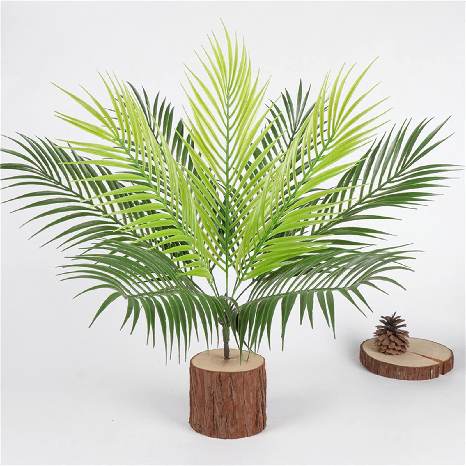 RNSUNH - Rami artificiali di palma con foglie di palma verde, piante tropicali, foglie vegetali, bouquet di fiori per la casa e la composizione dei fiori, matrimoni, 45 cm