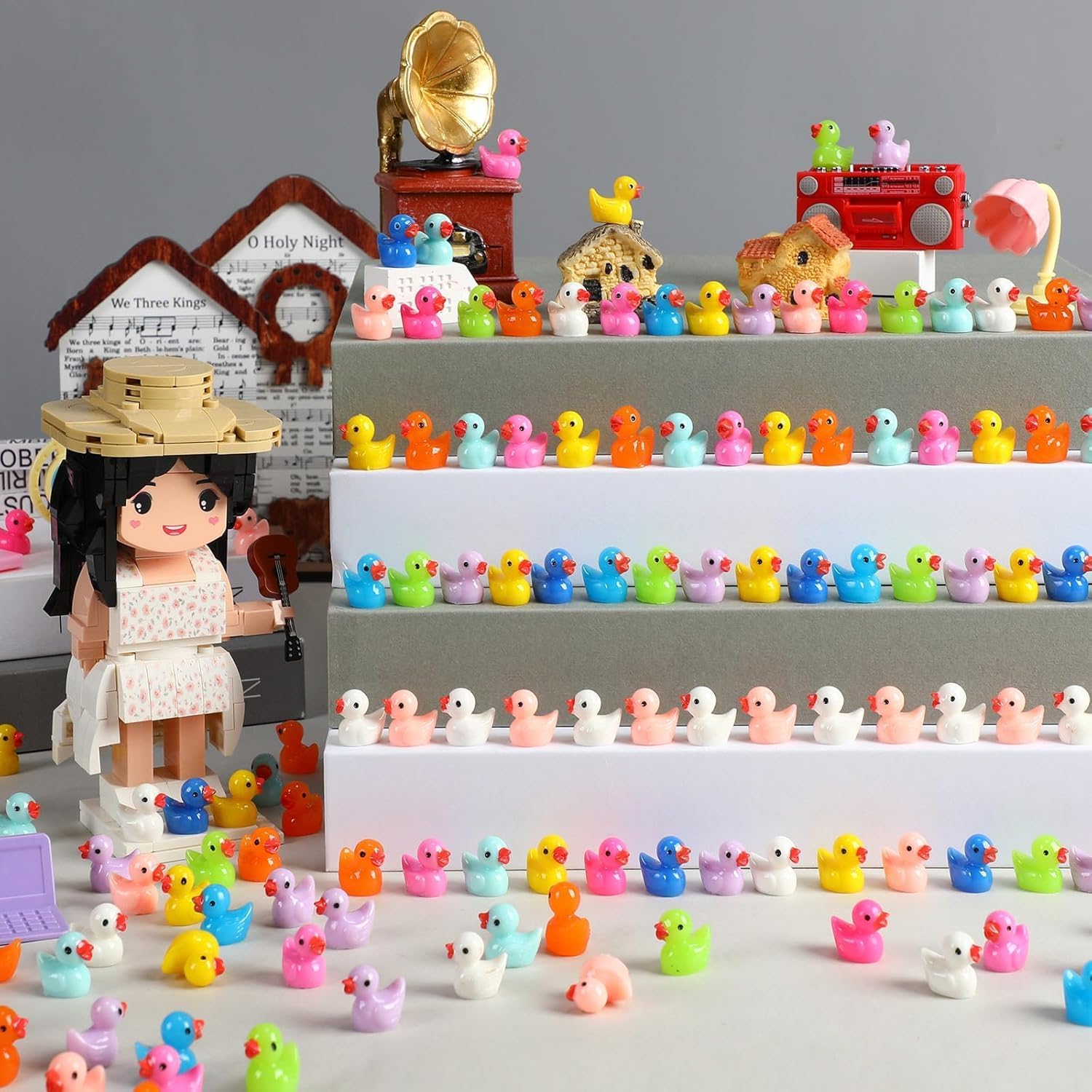 Barydat Colorful Mini Ducks Bulk Tiny Duck Decoration, 500 Pcs, Resin image 4