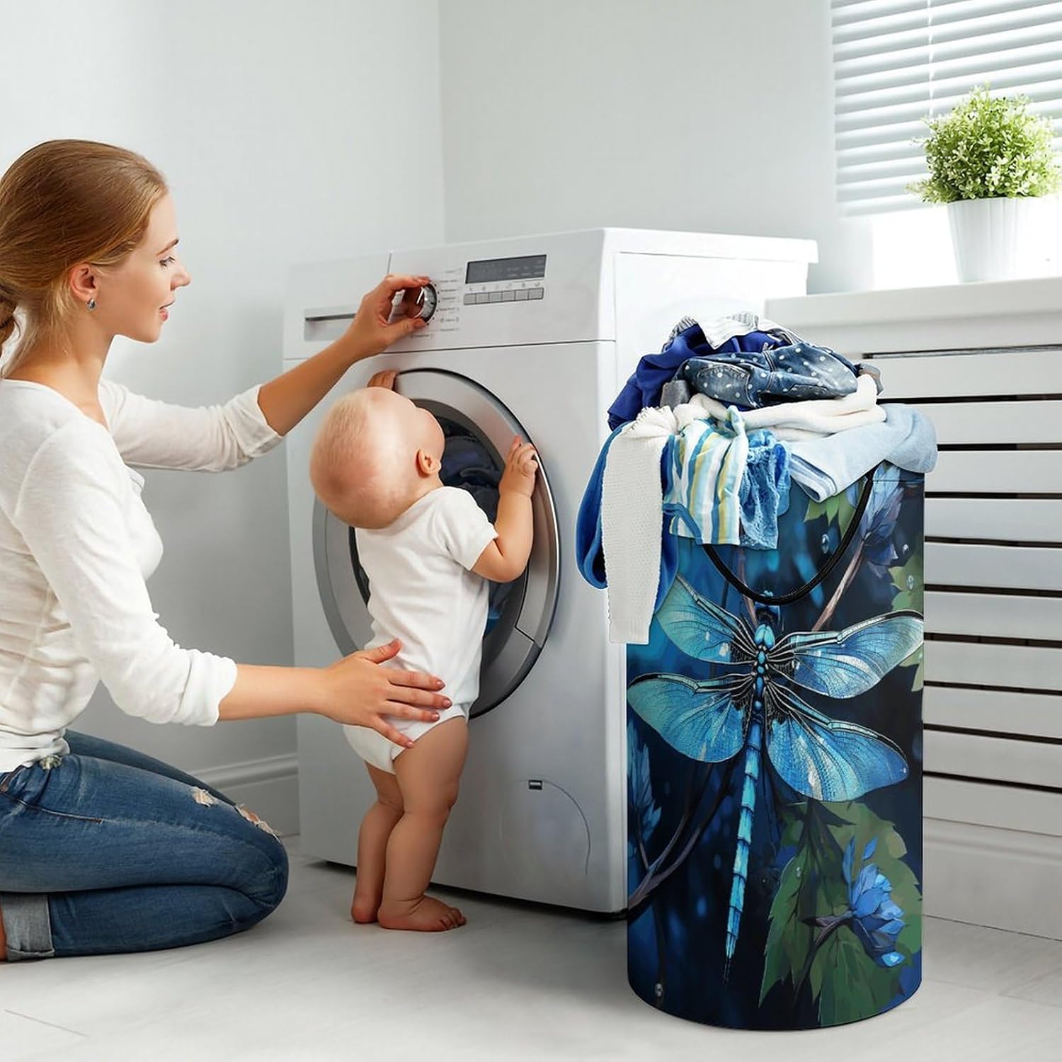 Dirty Clothes Basket Extra Large 110l Open Top Laundry Hamper With Portable Carry Handles, Foldable Waterproof Clothes Basket Spacious Laundry Bag For Bedroom Bathroom Laundry Room Dorm