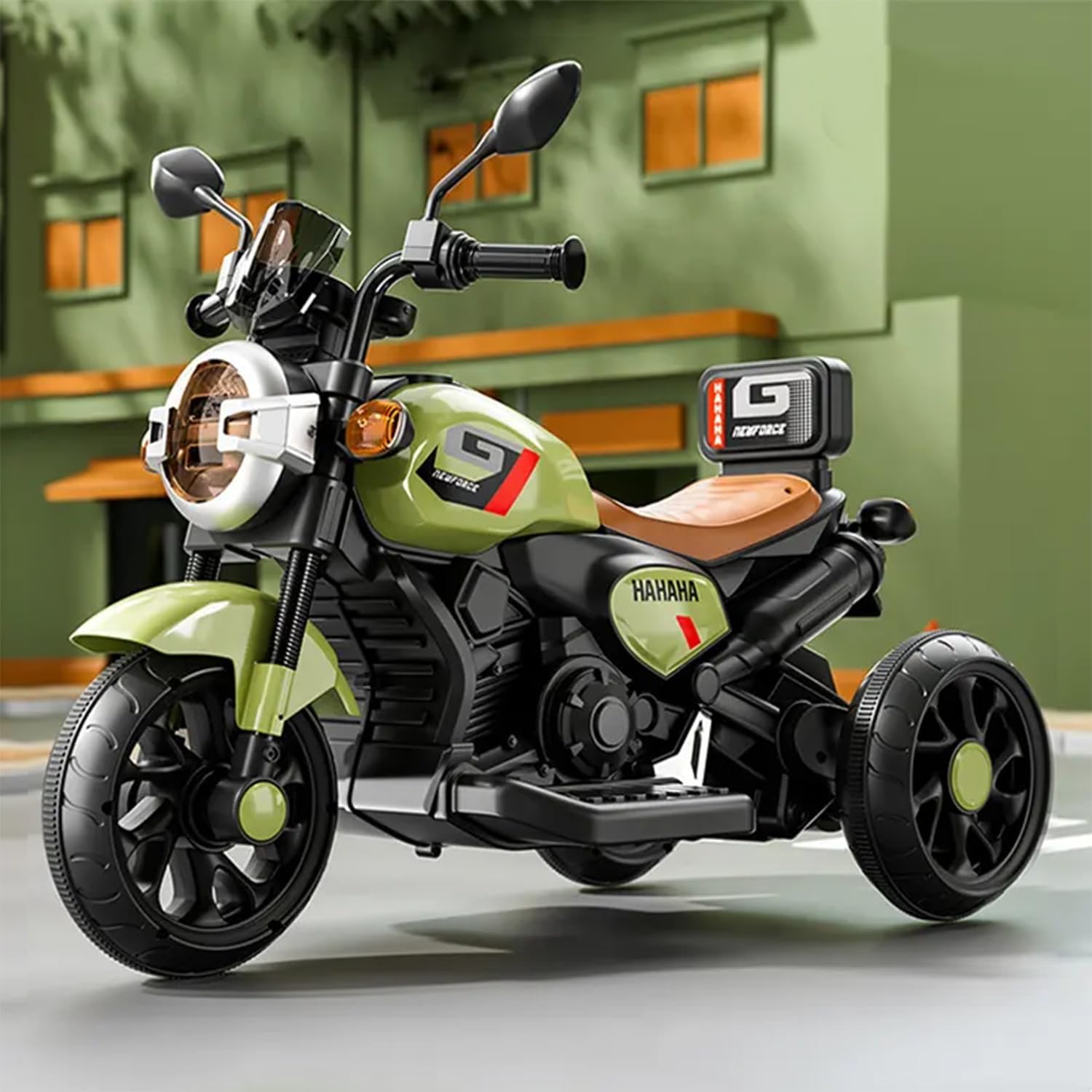 Srecap Ride Xtreme Electric Bike for Kids | 6V Battery, MP3 Player, USB, Bluetooth, LED Lights & Foot Accelerator | Battery-Operated Ride-On Bike with Backrest for Boys & Girls Aged 1-4 Years (Green)-image-24