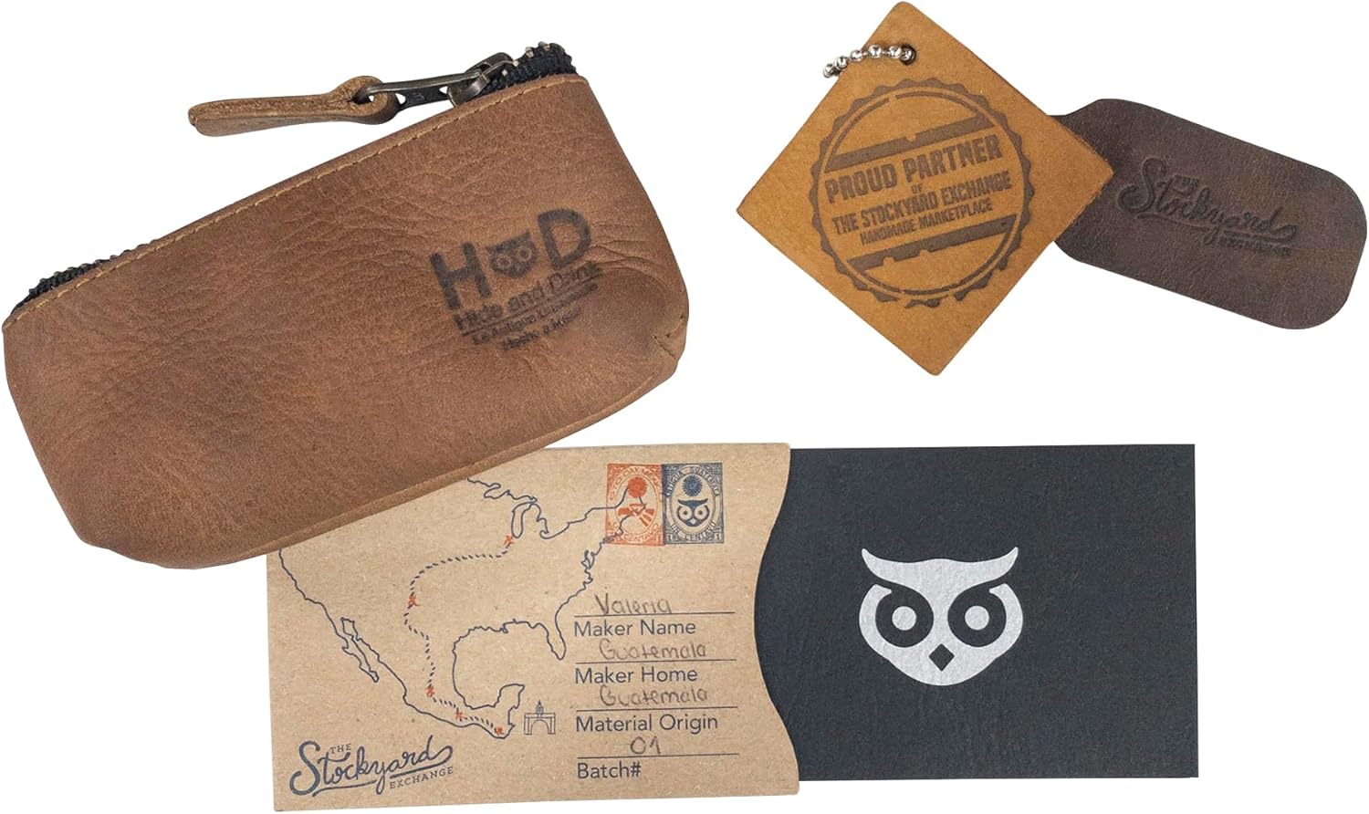 Hide & Drink, Leather Key Holder Pouch, Zippered Coin Bag, Money Purse, Earphone Holder, Charging Cable, Memory Cards Organizer, Vintage Style, Handmade - Image 6