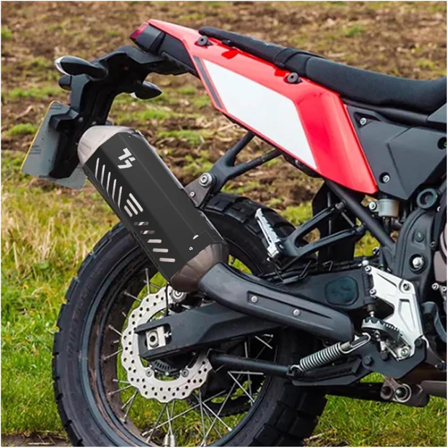 Motorcycle Muffler Crash Protector Heat Shields Exhaust Pipe Guards Compatible With XTZ700 / XTZ07 Tenere 2019-2024(Silver)