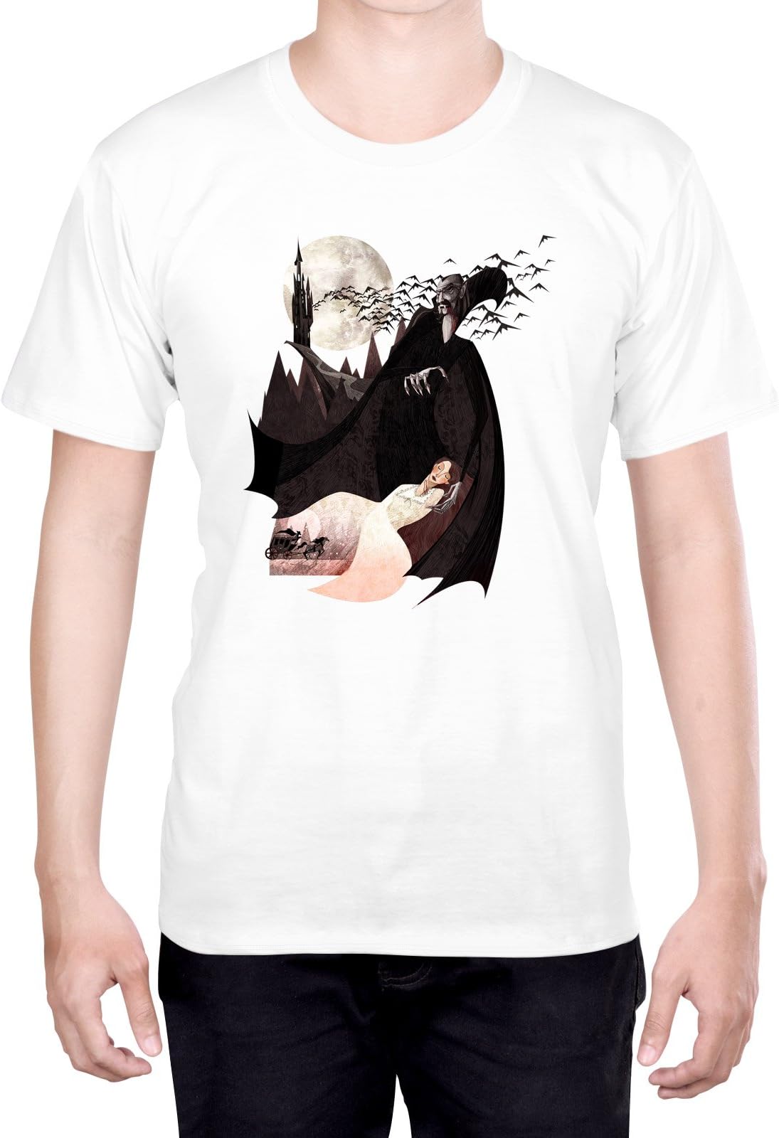 Official Anne Lambelet Dracula Art M - Medium White T-Shirt for Men