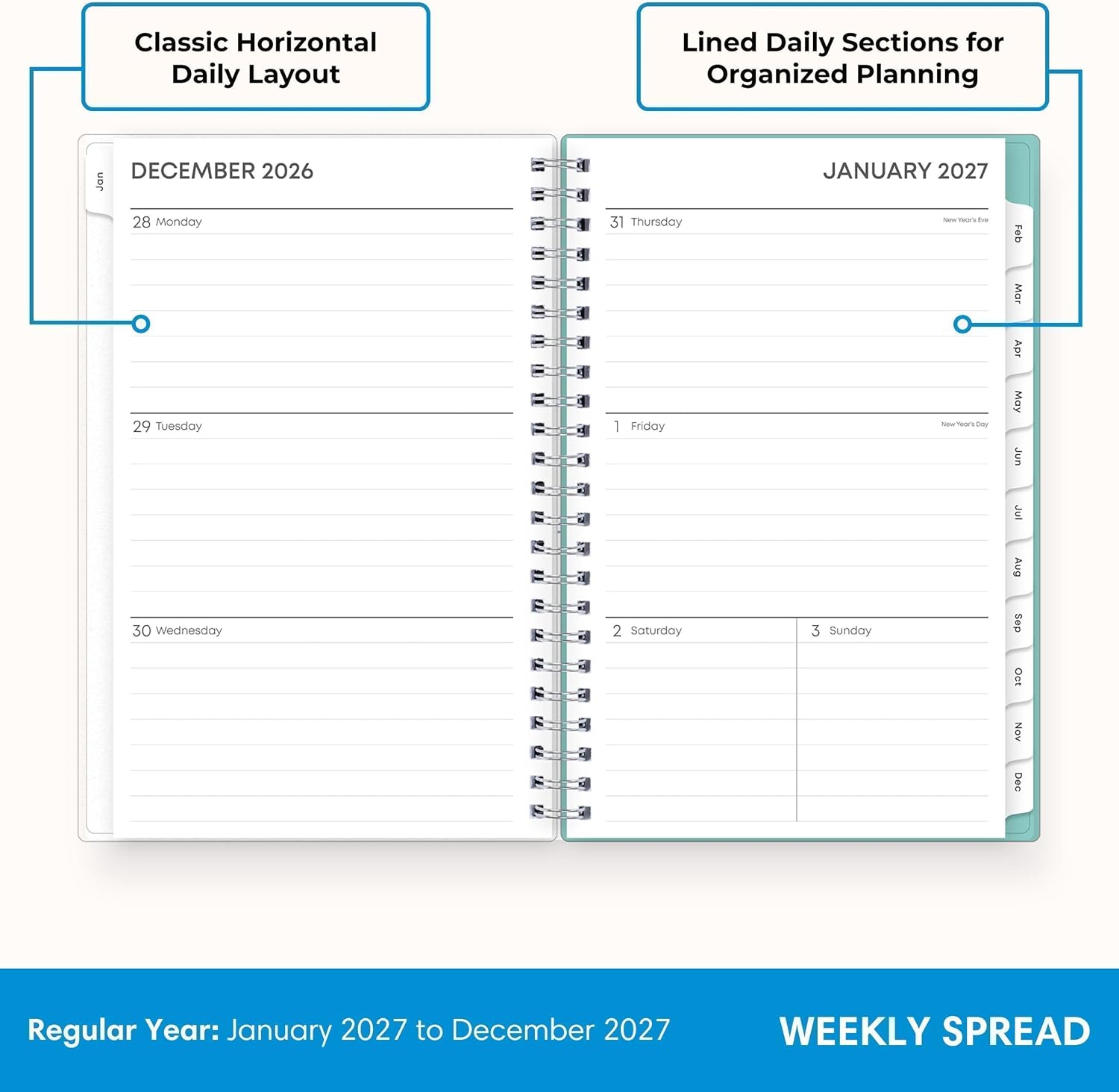 Blue Sky 2027 Weekly & Monthly Planner Calendar, 5"x8", Chloe image 3