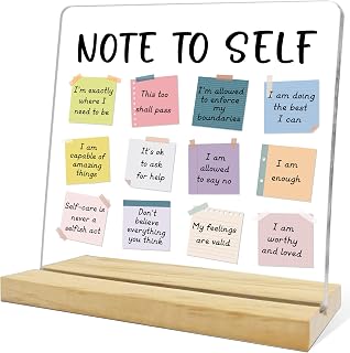 Mental Health Office Decor,Note to Self Acrylic Desk Sign, Inspirational Gifts for Women Friends, Students, Counselor, Coworker