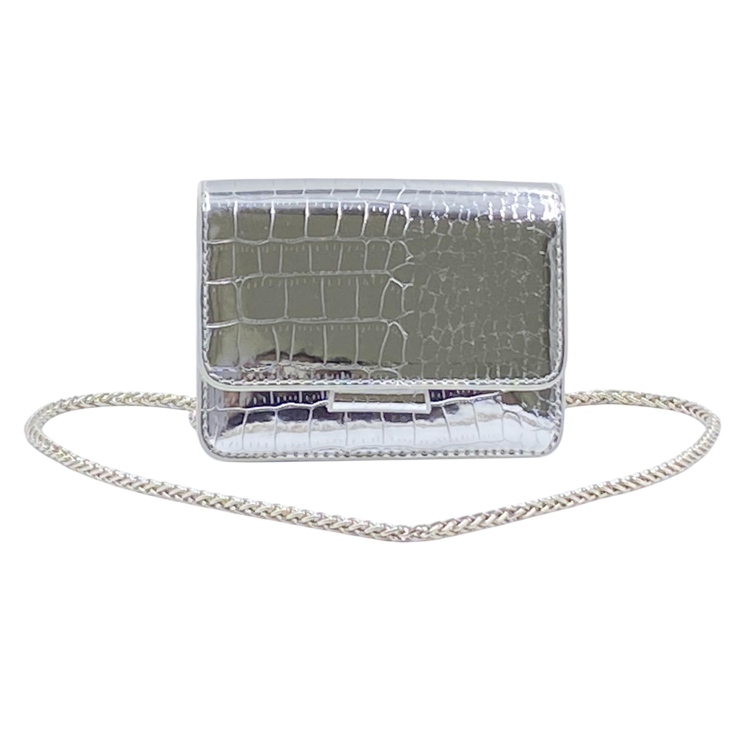 RYSITONAE Silver Crossbody Purse Clutch Strap Y2K Mini clutch purses for women dressy