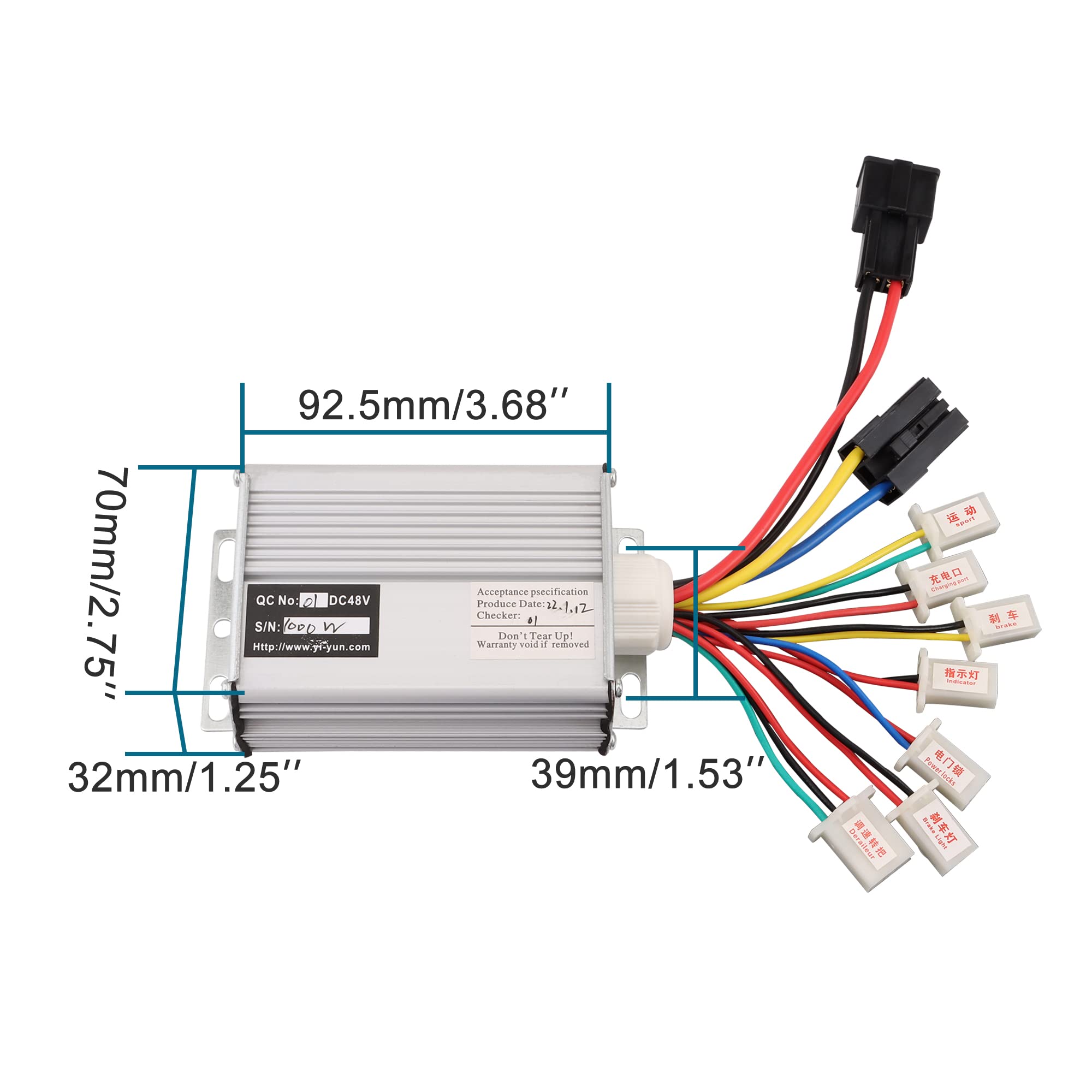 GOOFIT Motorcycle Speed Controller 48V 1000W Spare for Electric Scooter Tricycle E-Bike E-Bike Brush Bicycle