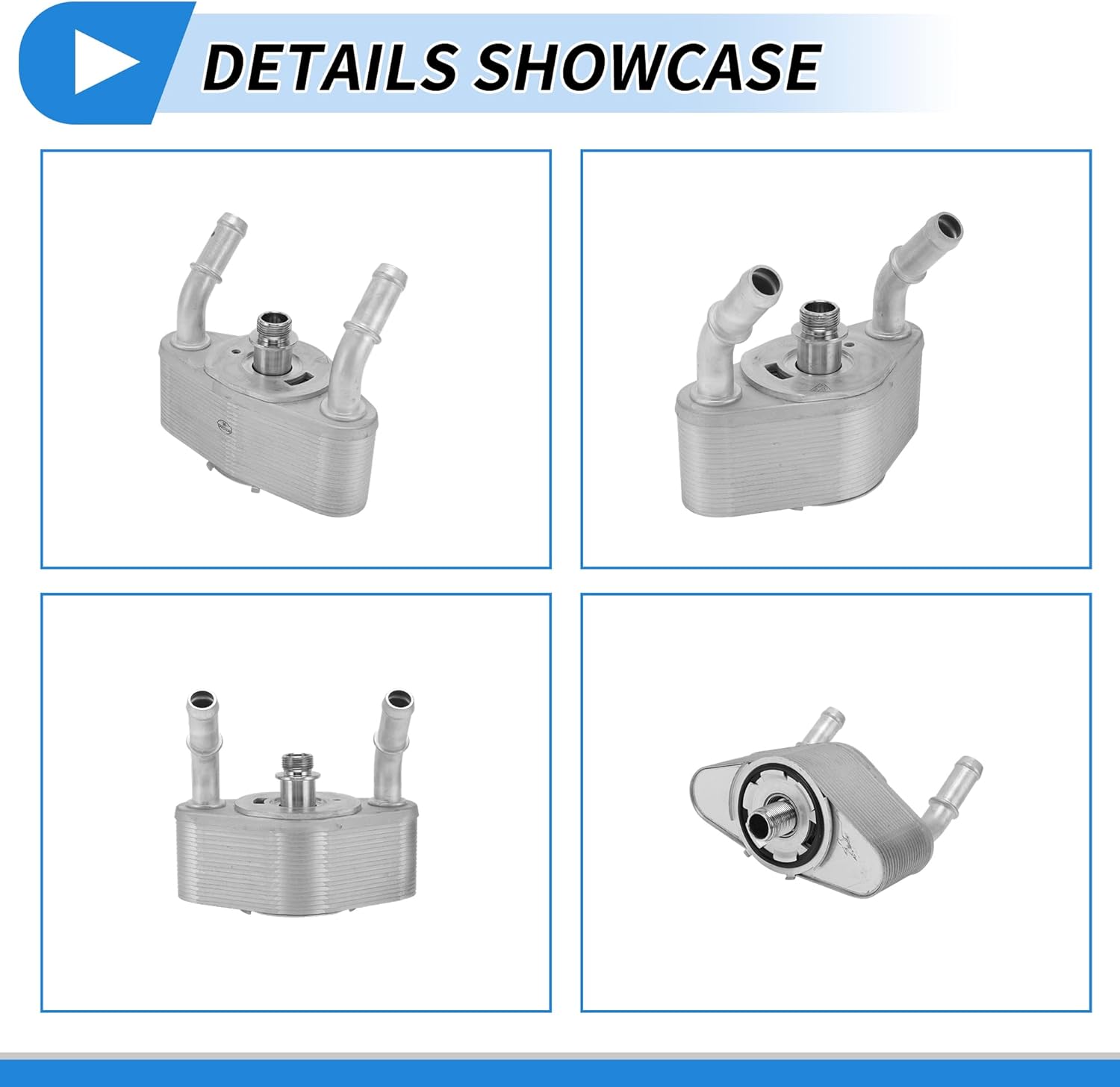 Engine Oil Cooler for Ford F-150 2011-2020 Transmission Oil Cooler Trans Cooler with Middle Shaft No.BL3Z6A642F/BL3Z6A642E/BL3Z6A642B/BL3Z6A642G Aluminum Alloy 1 Set Car
