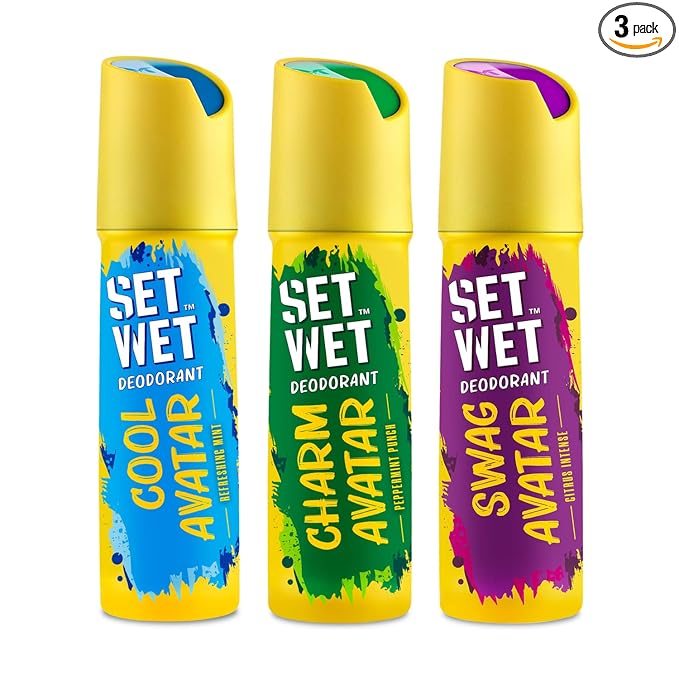 SET WET Deodorant Spray Perfume Cool, Charm & Swag Avatar for men, 150ml (Pack of 3) at Rs. 231