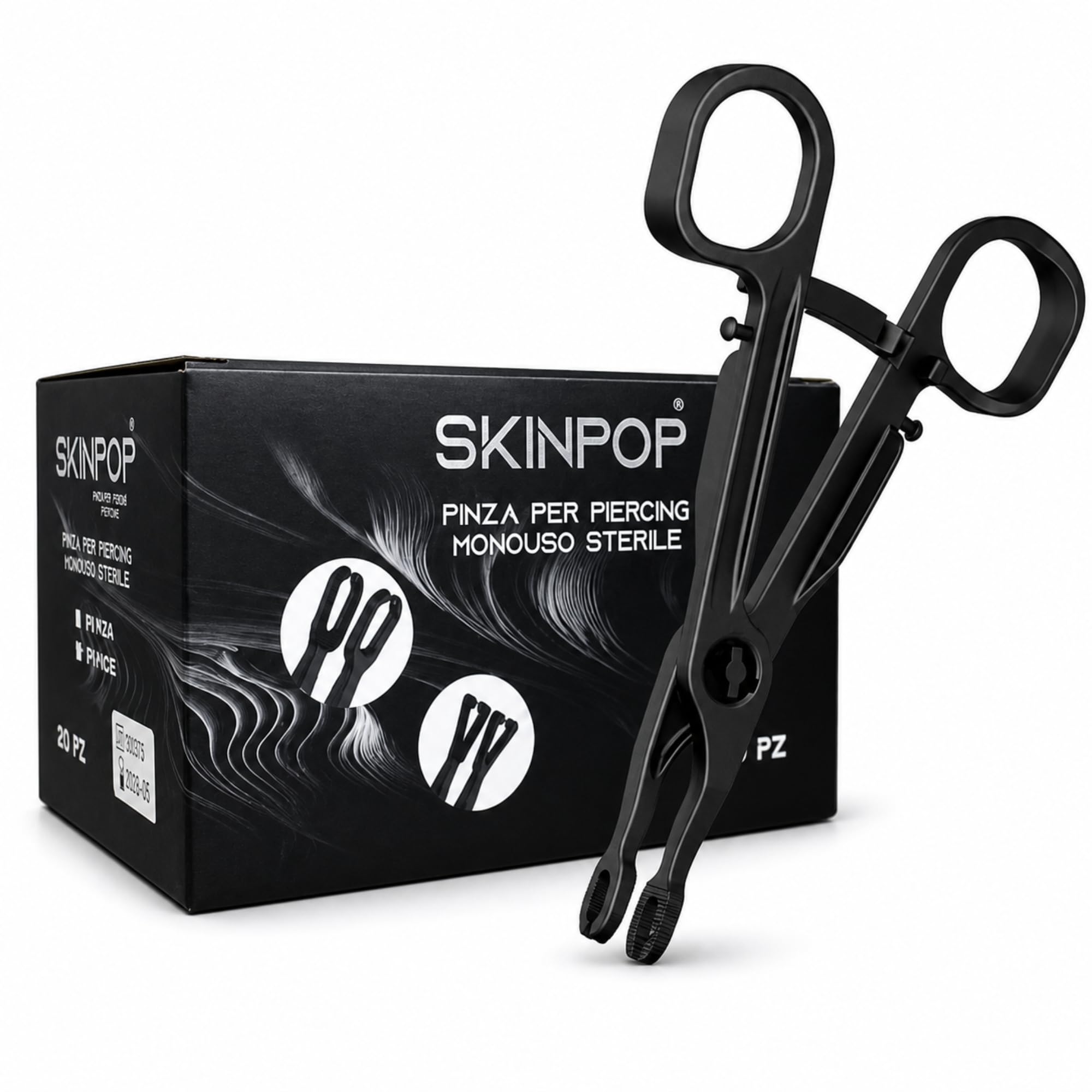 Pinza per Piercing Monouso con Forma Ovale - DELICATA e RASSICURANTE - Pinze in PVC Sterilizzata E.O. Gas - Confezione Singola - Presa STABILE per Prima Foratura e Body Piercing