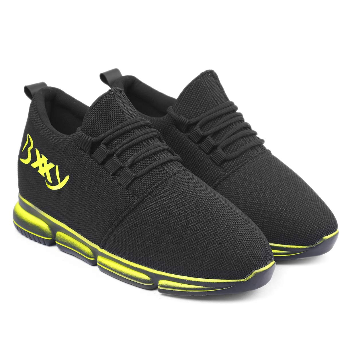 BXXY Mens 3 Inch Hidden Height Increasing Mesh Material Casual Lime Sports Shoes (B08HCGKBYQ) Amazon Price History, Amazon Price Tracker