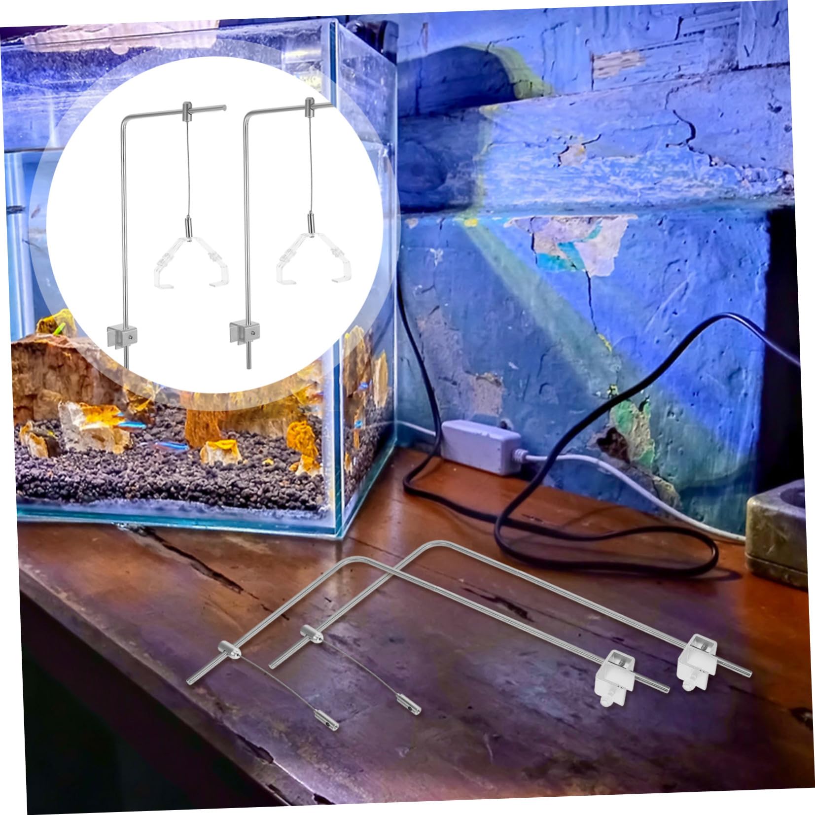 2 Stück Aquarienlampenhalterung Verstellbar aus Aluminiumlegierung