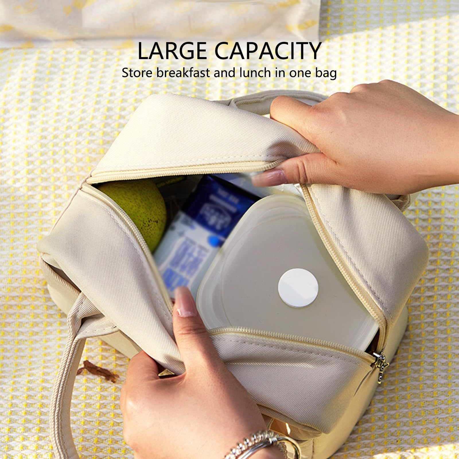 Bolsa Térmica for El Almuerzo, Bolsa for El Almuerzo de Gran Capacidad, Impermeable, Con Bolsillo Exterior Y Asas Reforzadas, Ideal for El Trabajo
