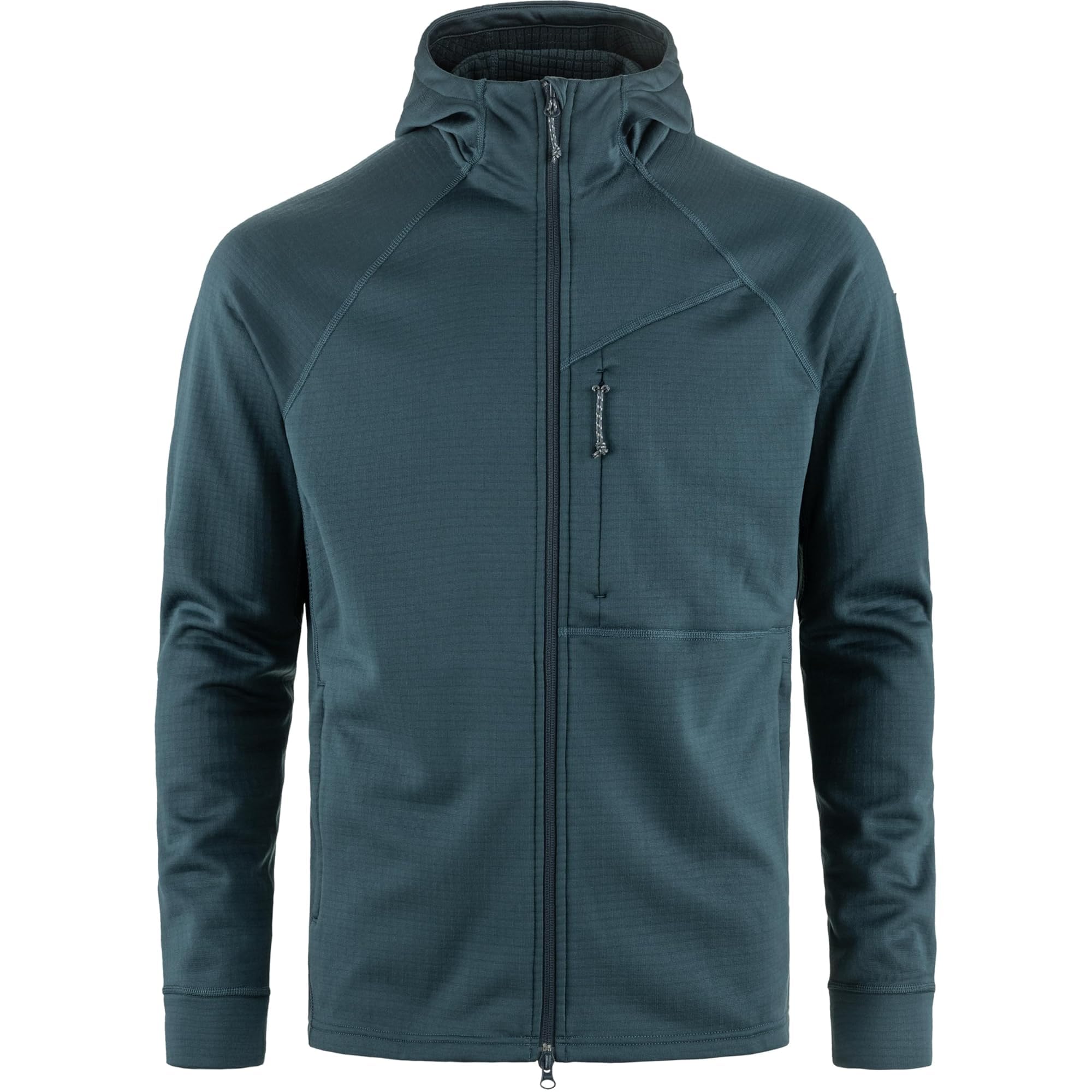 FJALLRAVEN 12600228-570 Abisko Grid Fleece Hoodie M Sweatshirt Men's Mountain Blue Size L