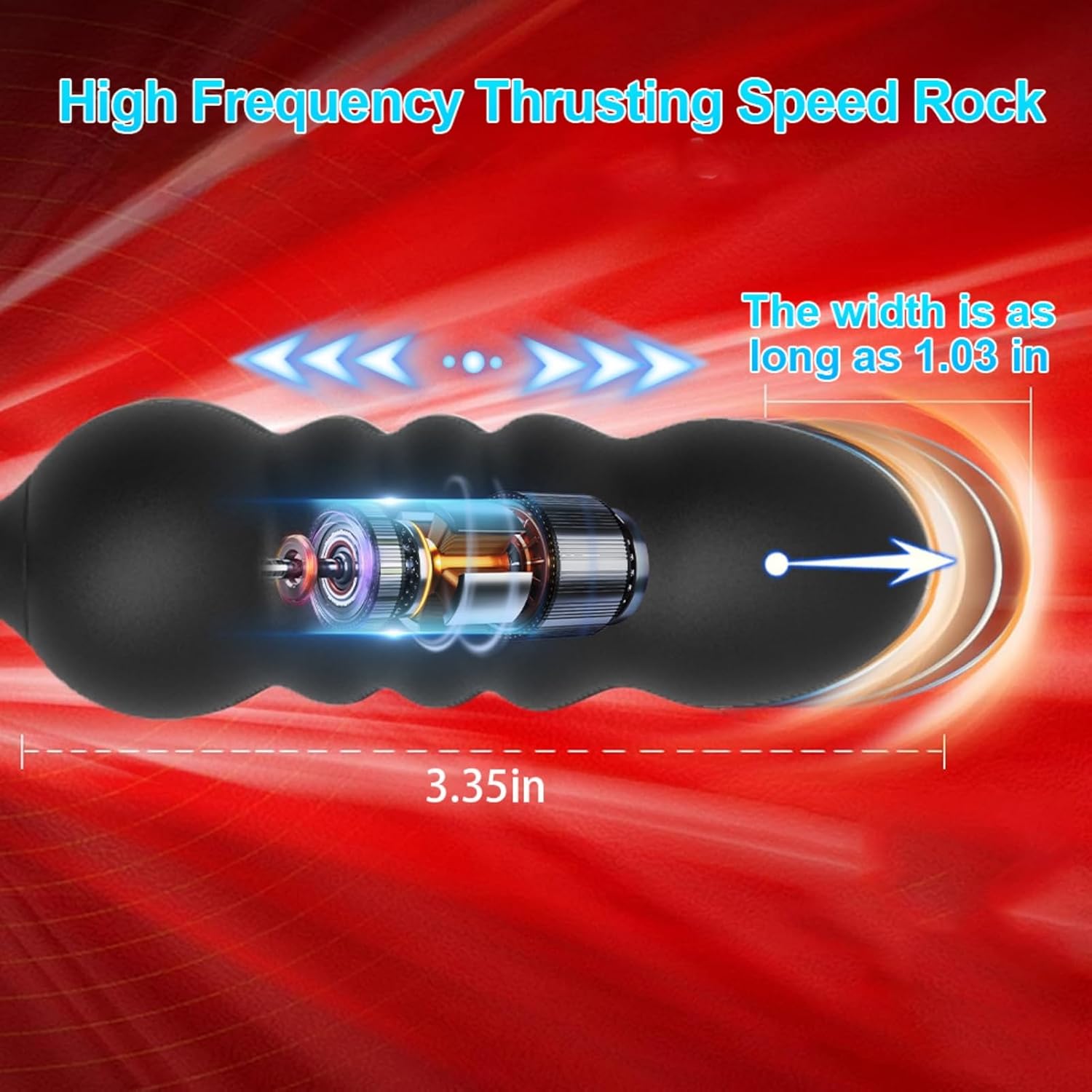 Black Telescopic Anal Bead Vibrator with 2 Cock Rings, Rechargeable Prostate Vibrator Adult Sex Toy with 9 Vibration Modes & Telescopic