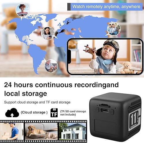 Miniatura 7 de Cámara oculta con audio/video - Mini cámara pequeña. Cámaras ocultas espía para uso en interiores en el hogar. Cámara espía con visión nocturna y