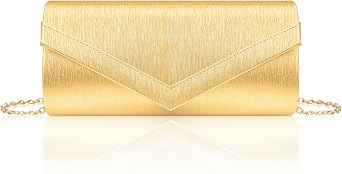 Larcenciel Womens Evening Handbags, Fashion Vegan Leather Envelope Clutch Purse &Chain for Date Night Wedding Cocktail Party