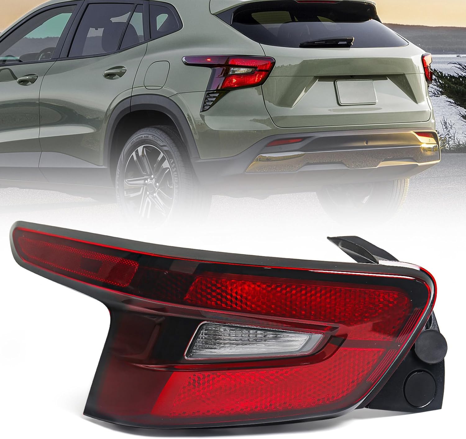 LED Tail Light Assembly Pair Compatible with Chevy Trax 2024 2025 Outer Taillight Rear Lamp Left Driver & Right Passenger Side