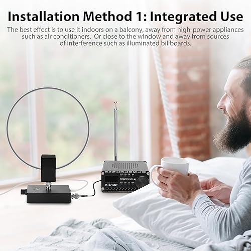 Miniatura 5 de GA800 Antena activa de bucle de radio de onda corta con cable BNC 10KHz-159MHz Antena de recepción portátil para radioaficionado