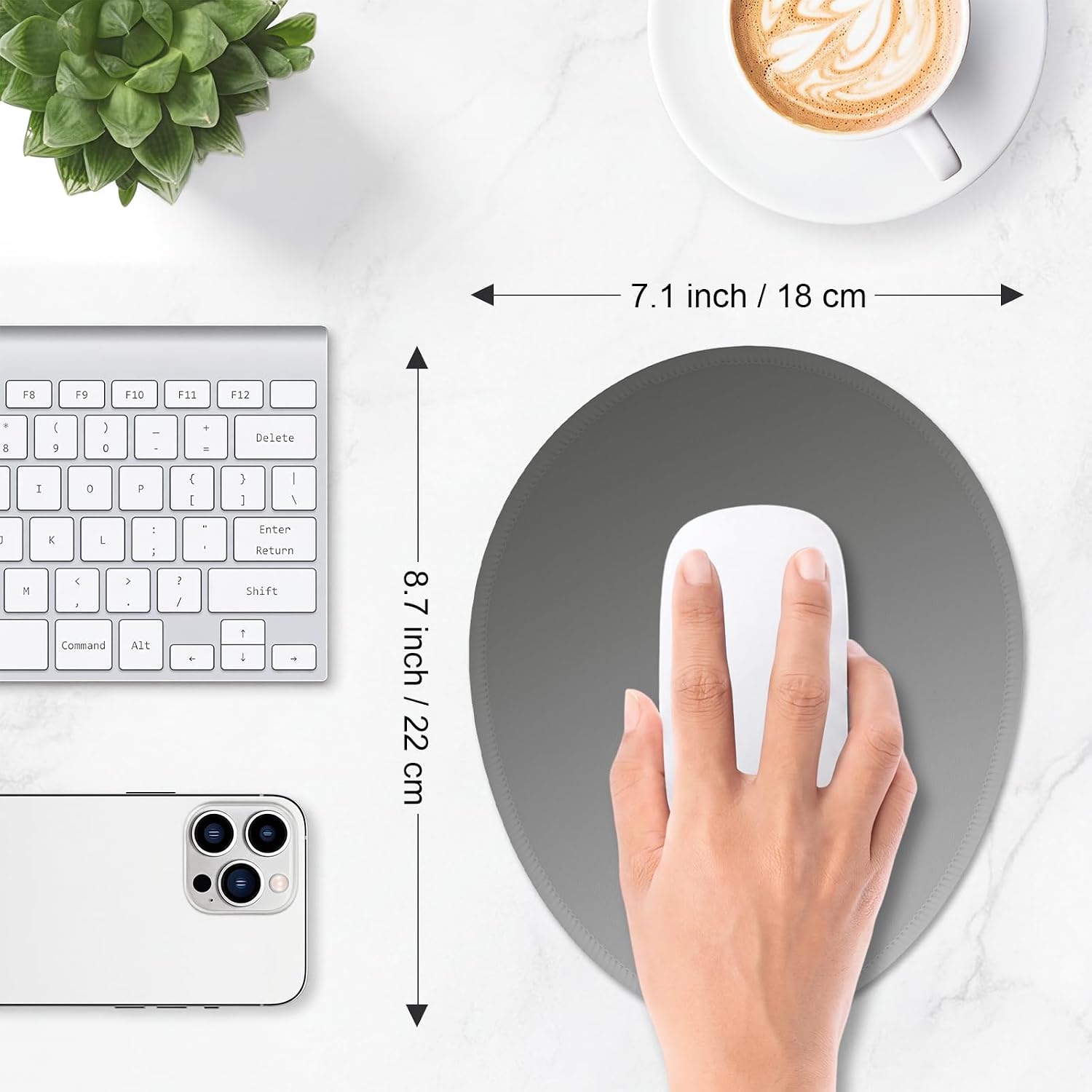 ITNRSIIET Oval Mouse Pad 8.7 x 7.1 inch, Ash image 3