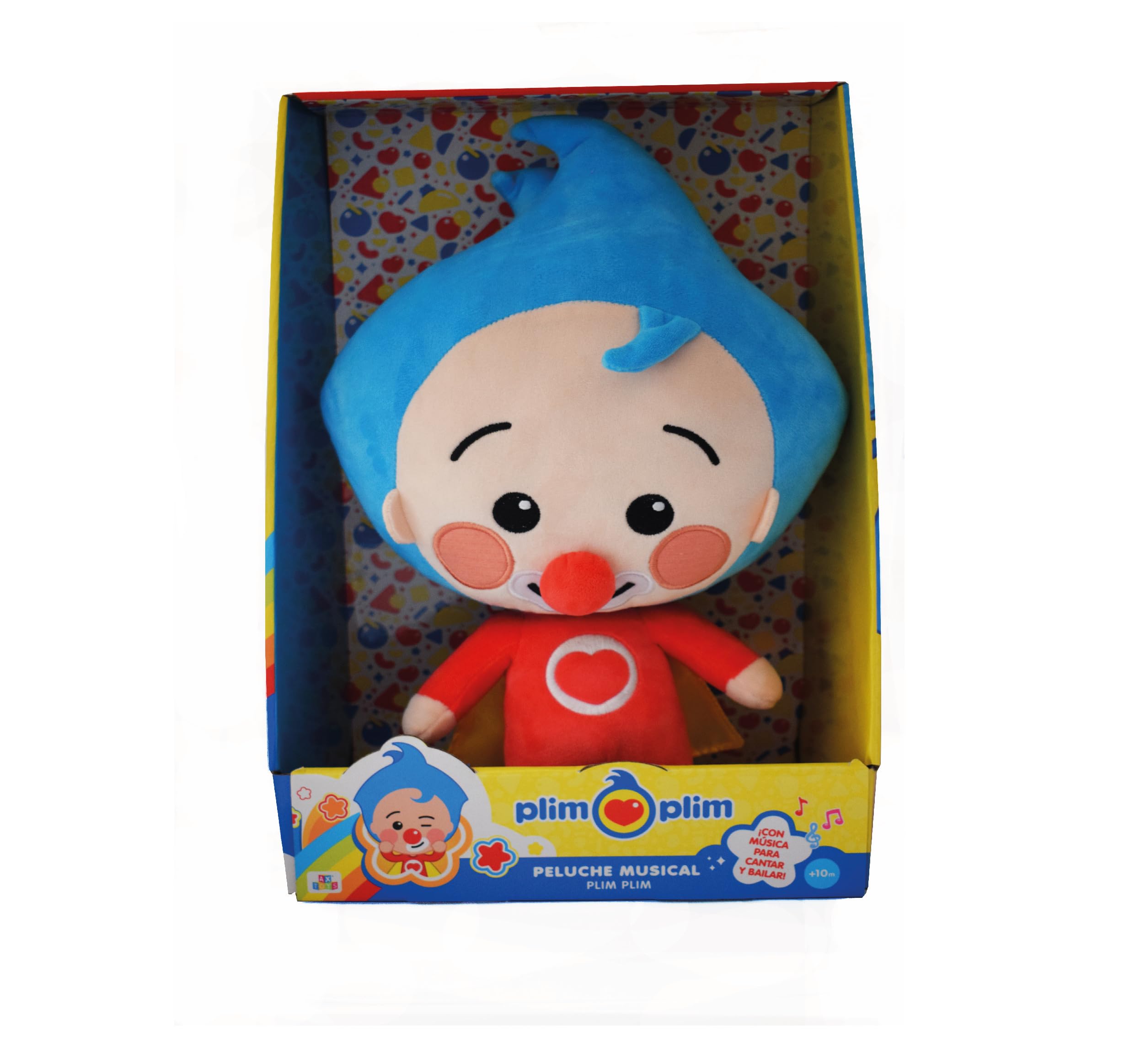 BANDAI - Peluche Musical DX de Payaso Plim Plim, Juguete de Peluche Suave con Sonido, Muñeco de la Serie El Héroe del Corazón, Juguete para Niños y Niñas.
