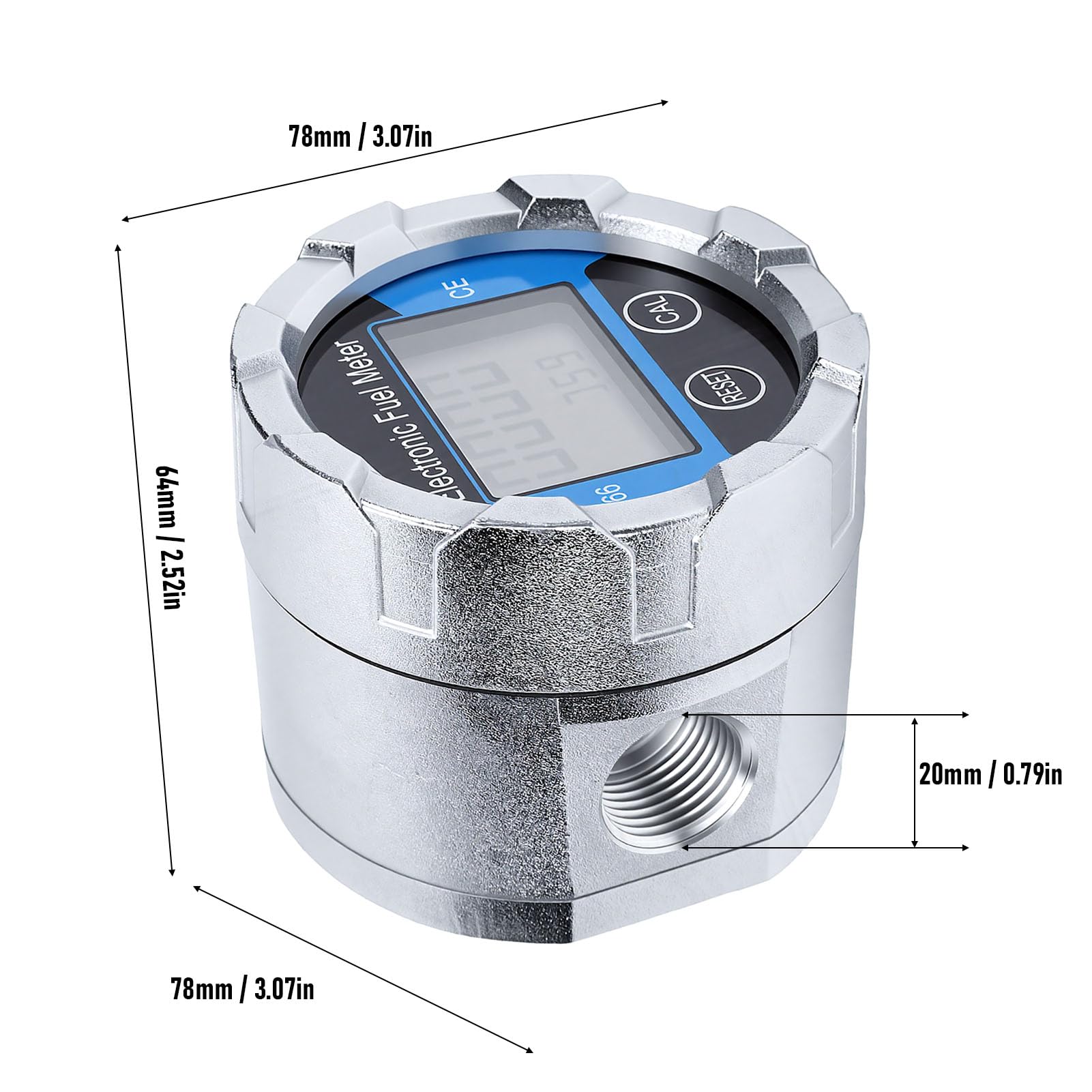 Jeffergarden Caudalímetro Digital G1/2 0.2-20 L/min ±0.5% Precisión con Pantalla LCD y Apagado Automático para Aceite de Motor y Líquidos de Alta Viscosidad