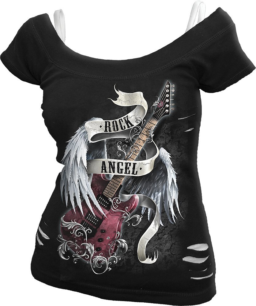 Spiral Women's F710 - Tops Short Sleeve T Shirt, Black, XXL UK