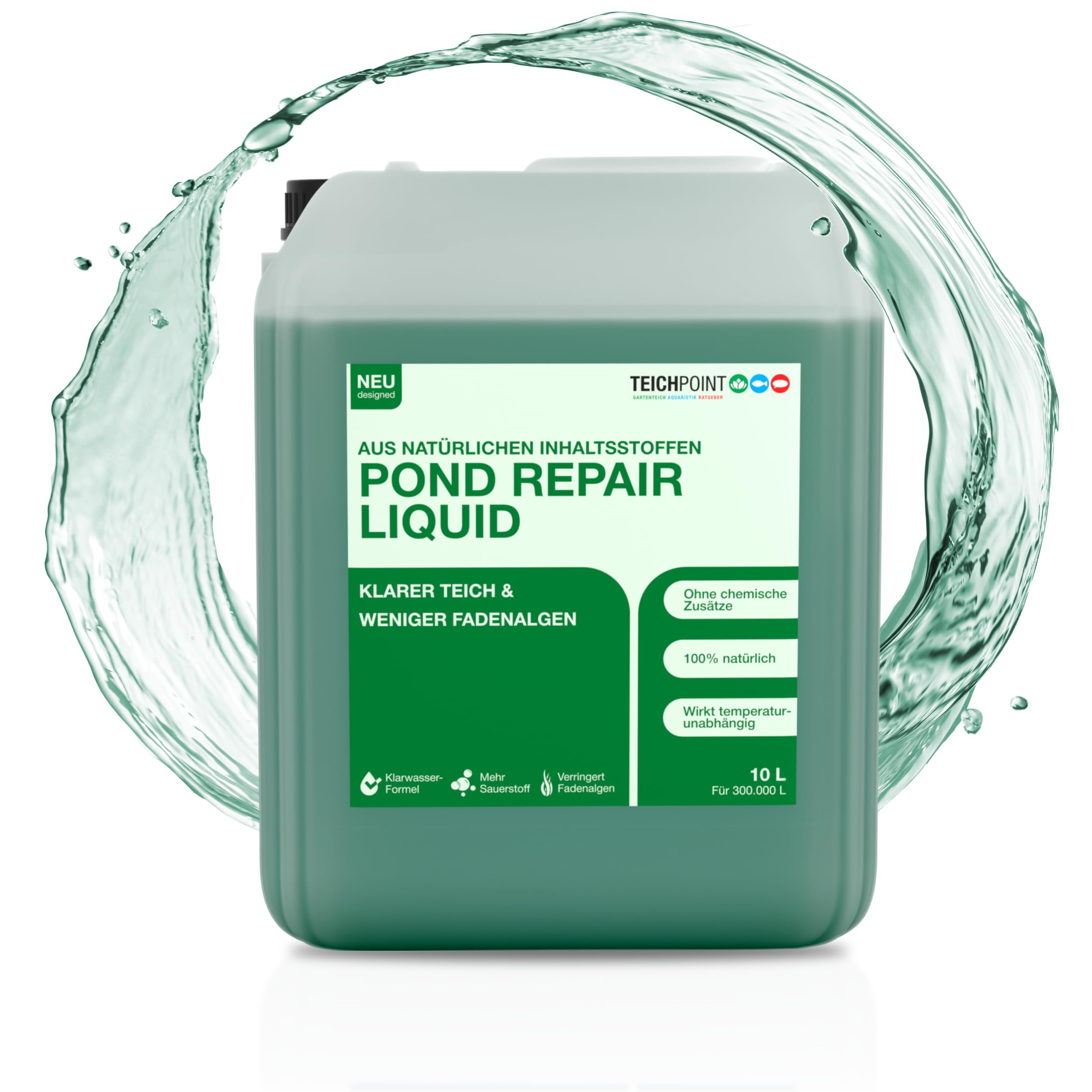 Teichpoint Pond Repair Liquid (10 Liter) – Mineralischer Wasseraufbereiter zur physikalischen Nährstoffbindung & Milieu-Optimierung