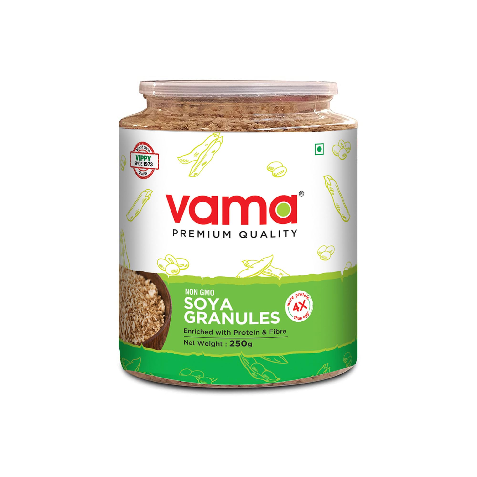 Vama Soya Mince-Granules 99% Fat-free Gluten-free Nutrient-Rich Healthy Products 250g (Pack of 1)