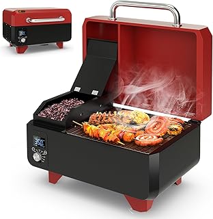 Giantex Pellet Grill and Smoker - Portable Tabletop Wood Pellet Smoker with Temperature Control, Removable Ash Pan & Greas...