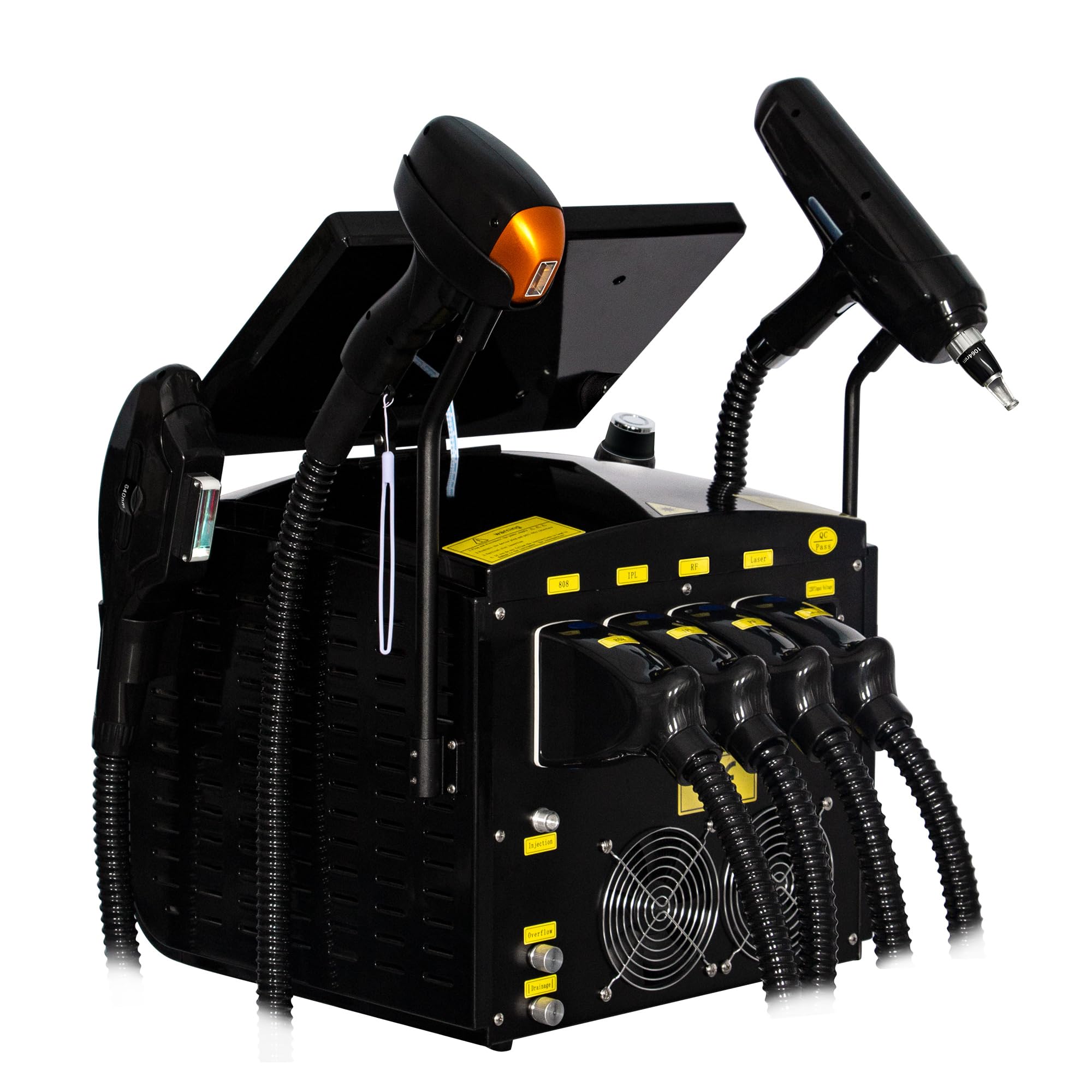 Macchina Epilazione Laser a Diodo 808nm 4 in 1 Salone | Piattaforma multi manipolo per epilazione, servizi IPL con filtri e trattamenti estetici RF in salone