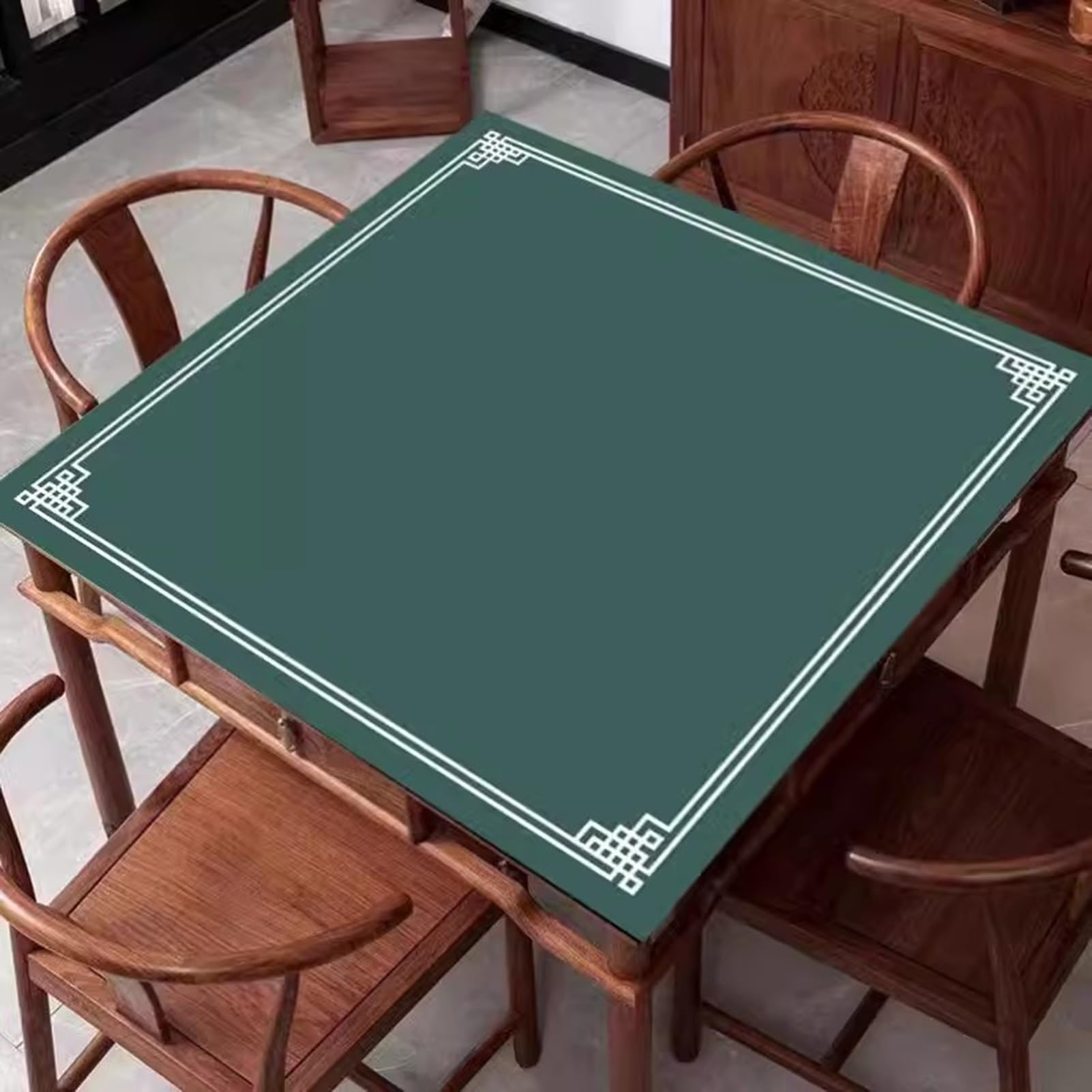 Tapis De Table Mahjong avec Sac De Rangement, Tapis De Mahjong pour Jeux De Cartes De Poker, Tapis De Jeu De Mahjong Carré Antidérapant(Green,90x90cm)