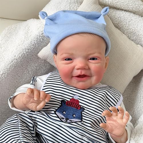 Miniatura 5 de iCradle Muñecas de bebé Reborn de 20 pulgadas realistas recién nacidos, muñecas de bebé sonrientes con cuerpo suave realista, extremidades de