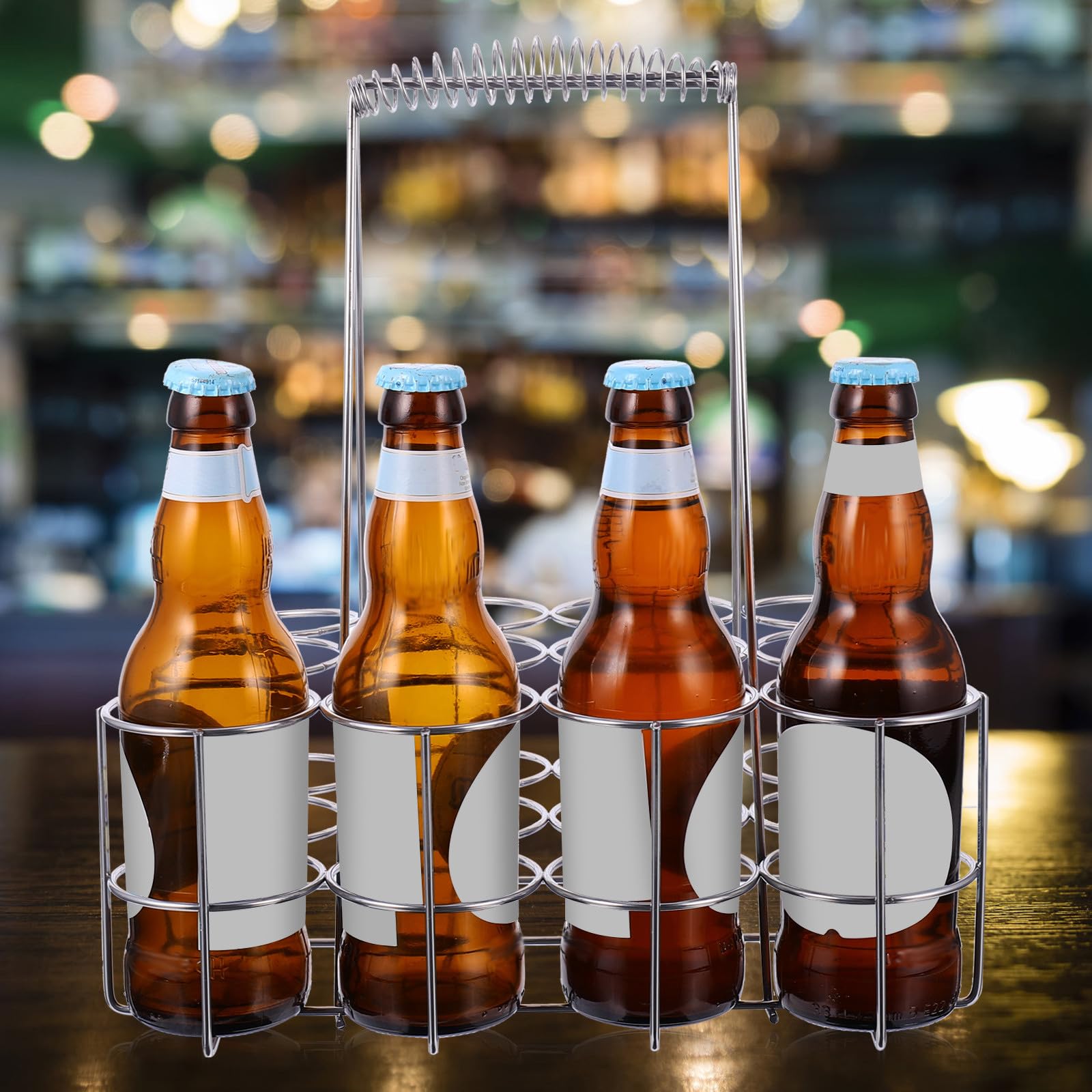 Zerodeko Bierträger Flaschentasche 12 Flaschen aus Metall mit Stabilem Griff Flaschenkorb für Craft Bier und Limonaden Geeignet für Camping und Haushalt