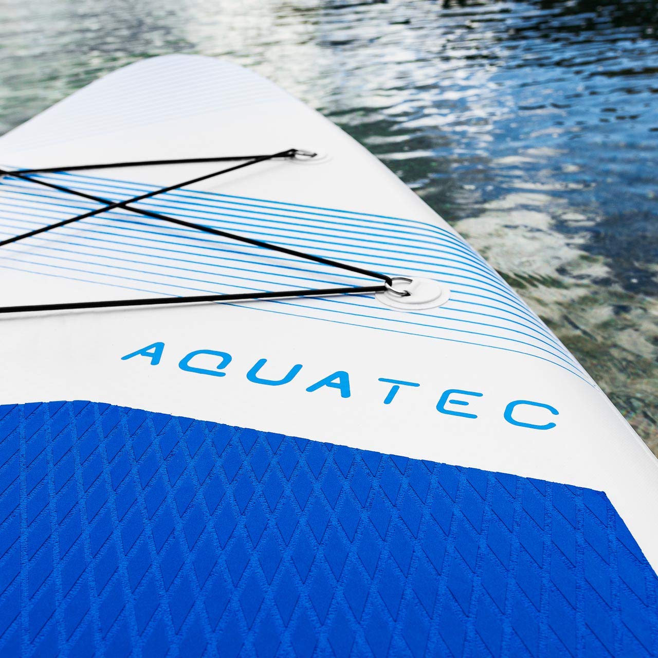 AQUATEC Planche Gonflable Stand Up Paddle | Board Sup 320cm ou 350cm avec Pagaie Réglable, Sac à Dos PVC & Pompe Double Action