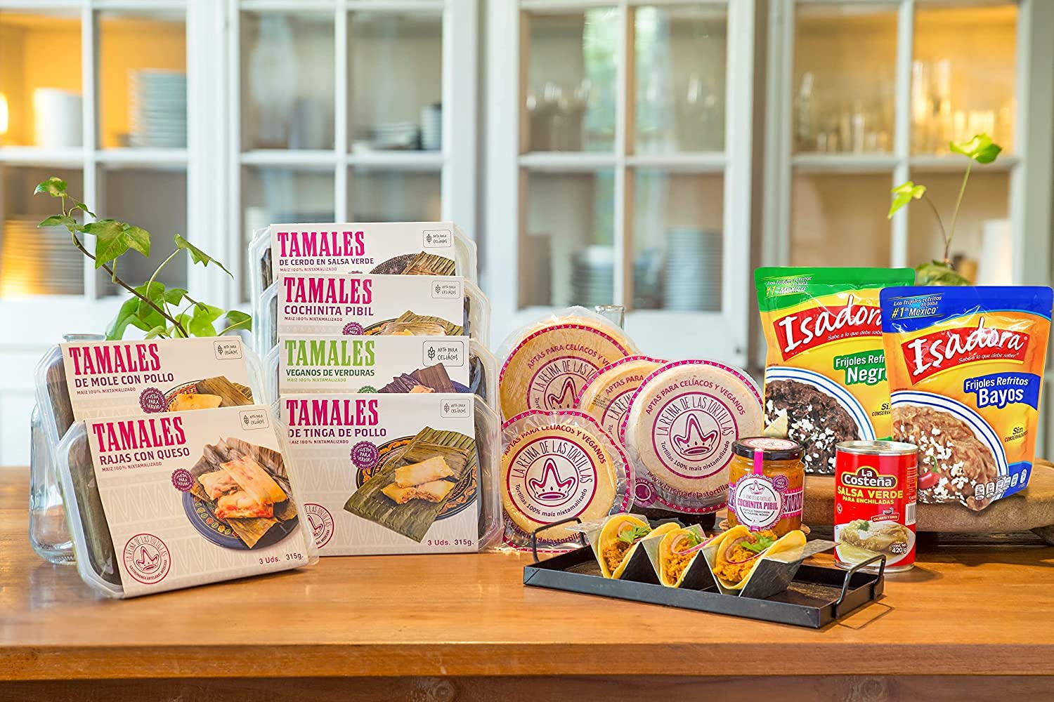 Isadora - Pack Frijoles Bayos + Frijoles Negros Refritos Listos para Calentar y Servir. Indispensables para acompañar cualquier platillo o para enfrijoladas. Pack de 2