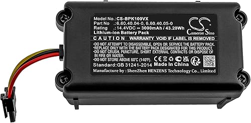 Reemplazo de batería para BPK-VCBB1XS XPOWER+ BPK-VCBB1XE BPK-VCBB1XPW+ XSMART XEASY 6.60.40.04-0 6.60.40.05-0 (3000mAh14.4V)