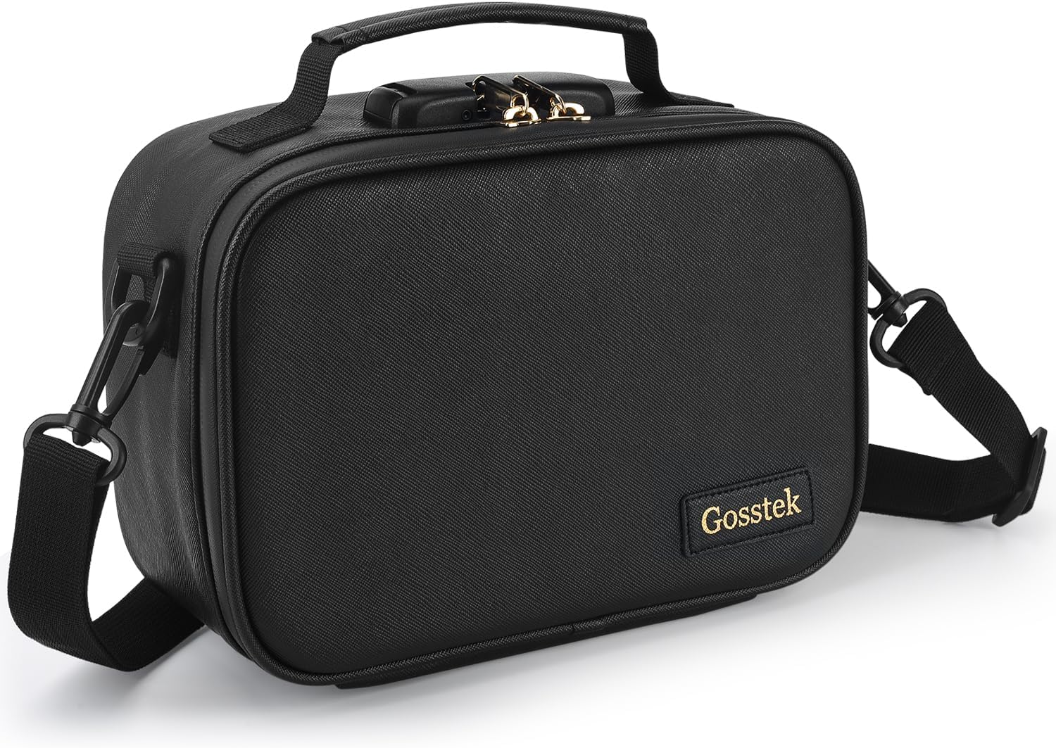 PU Leather Storage Bag with Combination Lock, Premium Multi-Use Organizers Box Case, Durable Container Box for Home and Travel (Black)