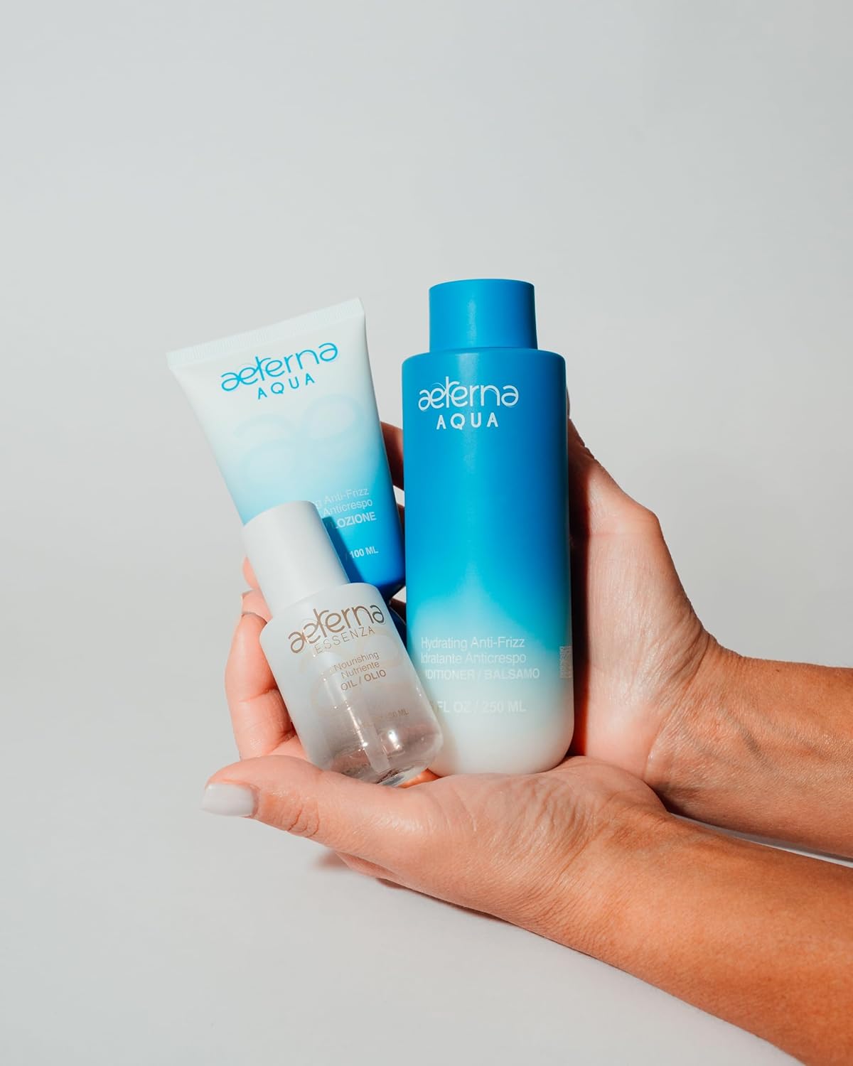 Aeterna Aqua Hydrating Anti-Frizz Hair Lotion | Frizz Ease, Deep Moisture & Color Protection - Vitamin E, Grape Seed & Collagen Infused, for All Hair Types - 100 ml - Image 8