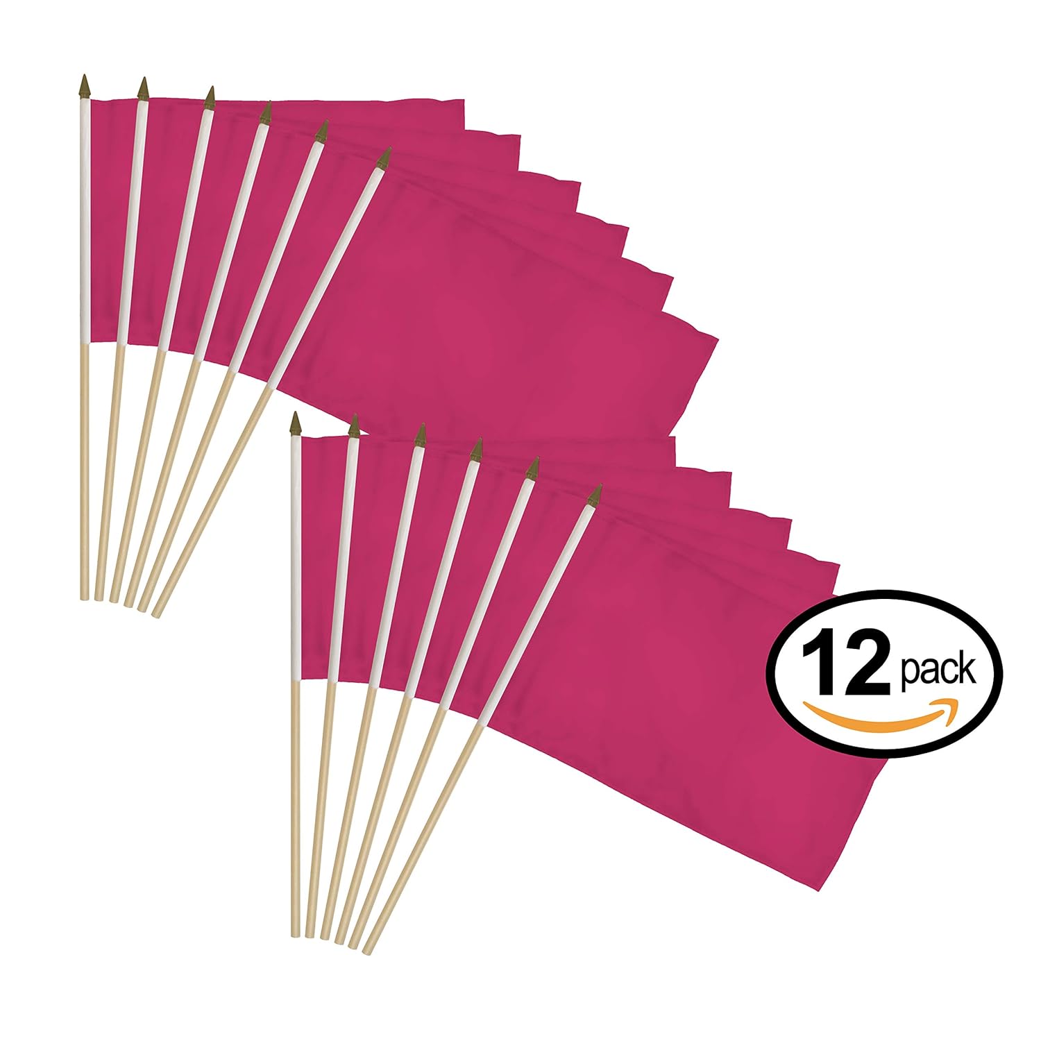 品質基準フラッグ 1ダース マゼンタスティックフラッグ 12&times;18インチ