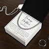 Collar de Promesa para Él, Collar de Promesa como Regalo para Novio, Regalo de Cumpleaños y San Valentín para Hombre, Cadena Cubana para Esposo de Parte de su Esposa, Collar de Aniversario para Novio 7