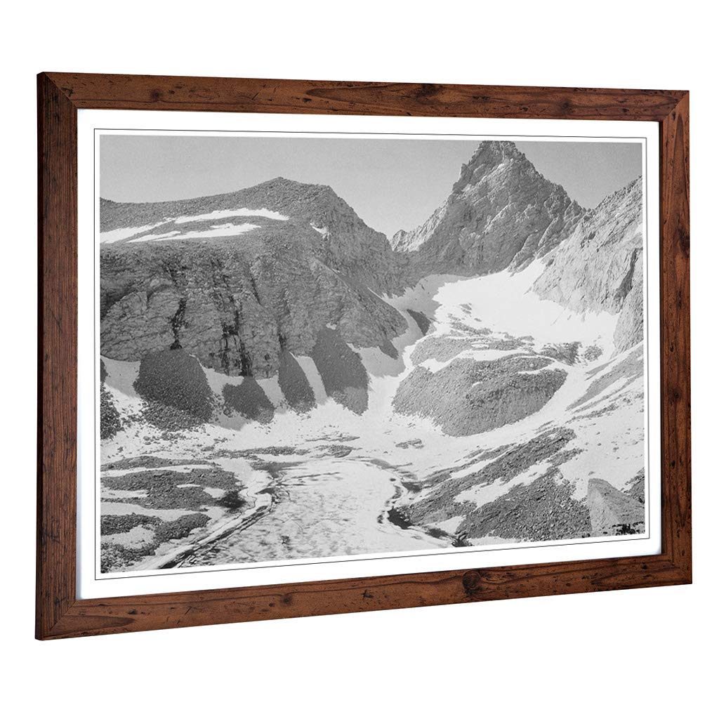 Big Box Art Framed Print of Ansel Adams Junction Peak. Kings River Canyon Design | Wall Art Picture| Home Decor for Kitchen, Living Room, Bedroom, Hallway, Walnut, A2 / 24.5x18 Inch / 62x45cm