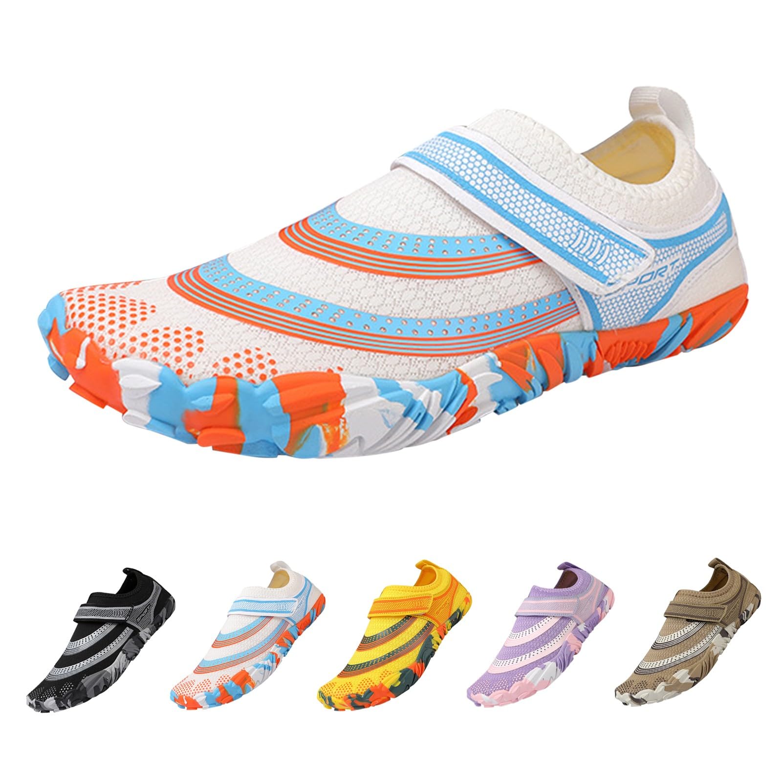 Zapatos de agua para hombre, estilo bohemio, de secado rápido, ligeros, con correa, para playa, piscina, surf y kayak