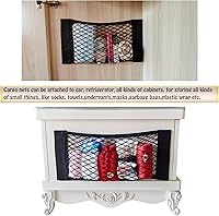 Vista 6 de Paquete de 4 Red de Carga Automotriz Bolsa Organizadora Adhesiva de Pared para Almacenamiento de Coche Bolsillo de Malla Elástica con Calcomanías