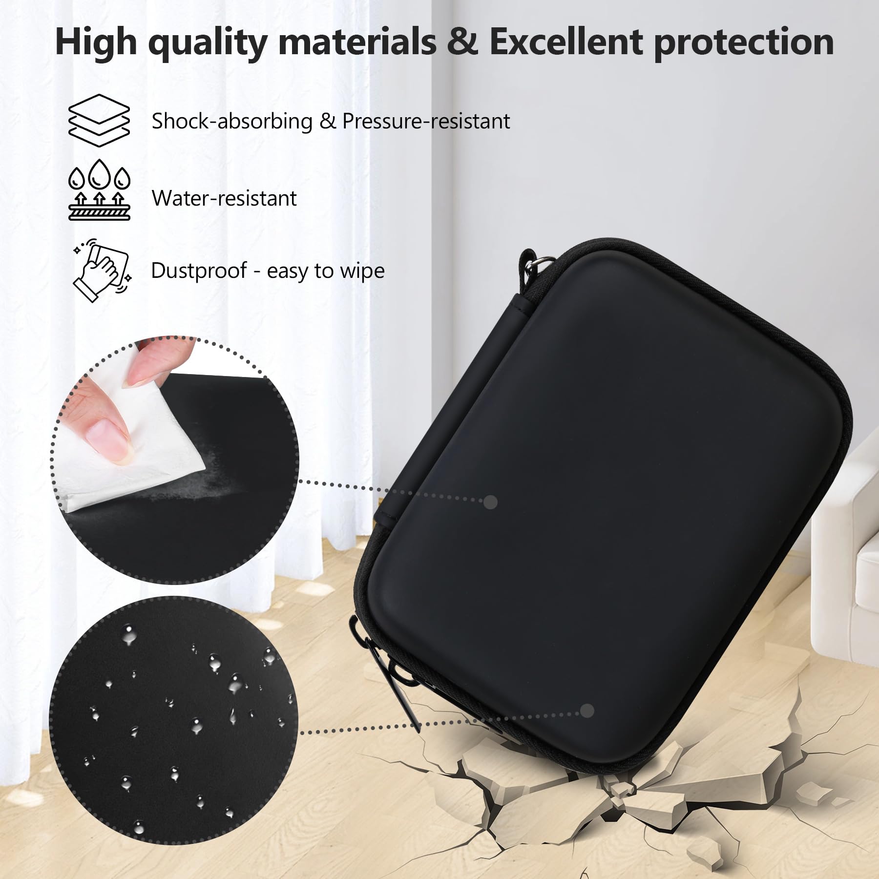 Custodia da viaggio per KODAK Pixpro C1 - Cámara Digital ultracompacta, Punta e spara supporto di archiviazione portatile per fotocamera digitale con borsa in rete per cavo di ricarica, Nero